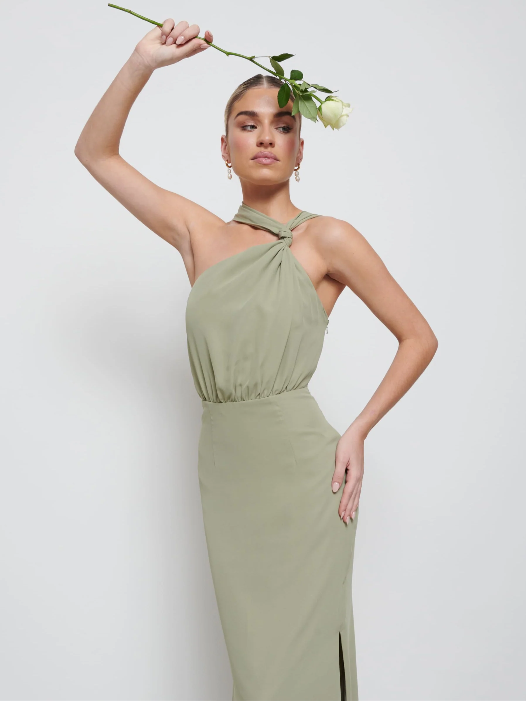 Milly Chiffon Bridesmaid Dress - Olive - Image 4