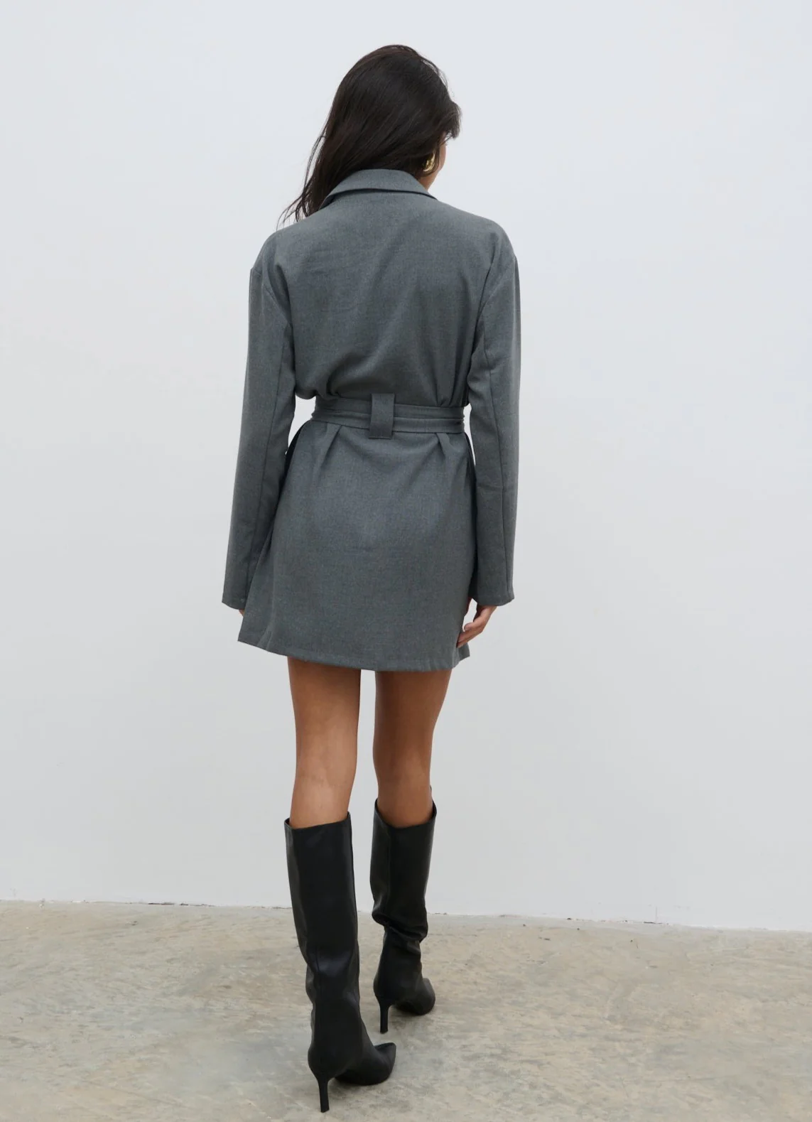 Morgan Tailored Cargo Mini Dress - Grey - Image 4