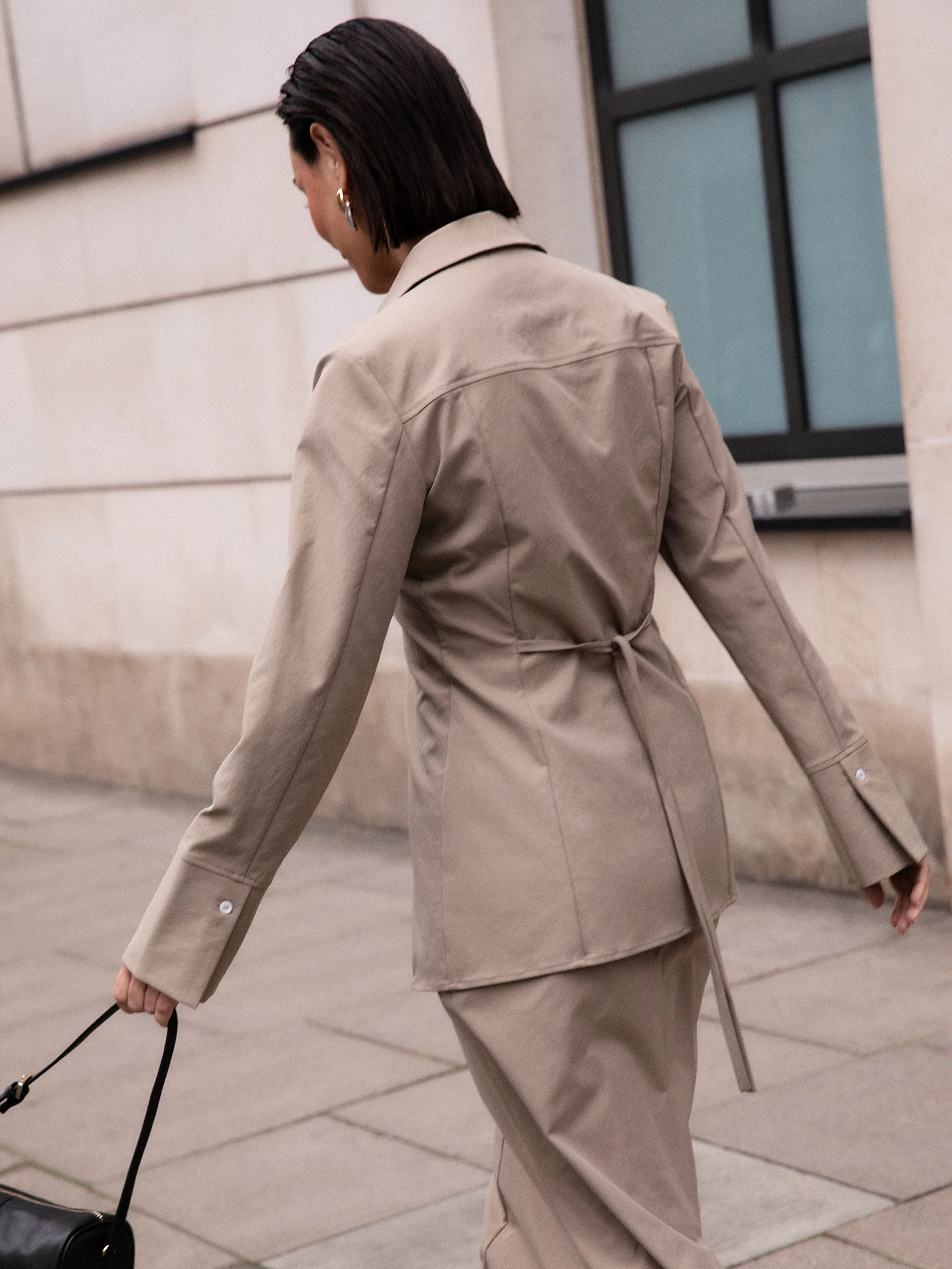 Myley Cinched Shirt - Taupe - Image 5