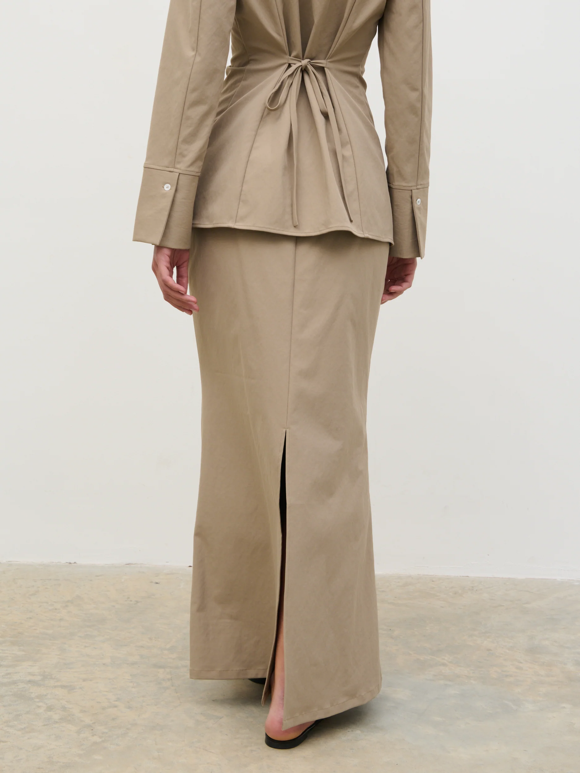 Myley Flare Maxi Skirt - Taupe - Image 7
