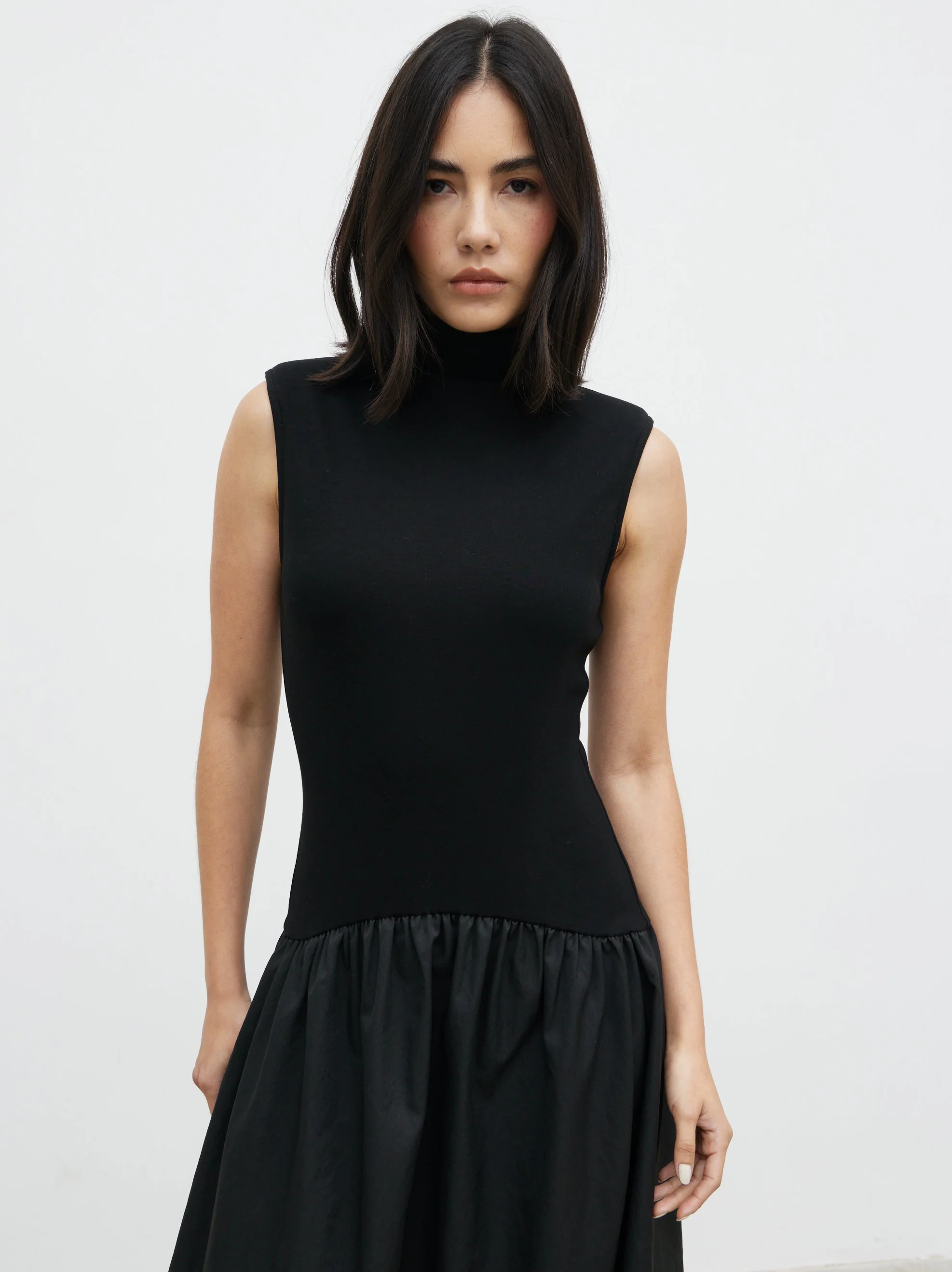 Naia Drop Waist Sleeveless Midaxi Dress - Black - Image 7