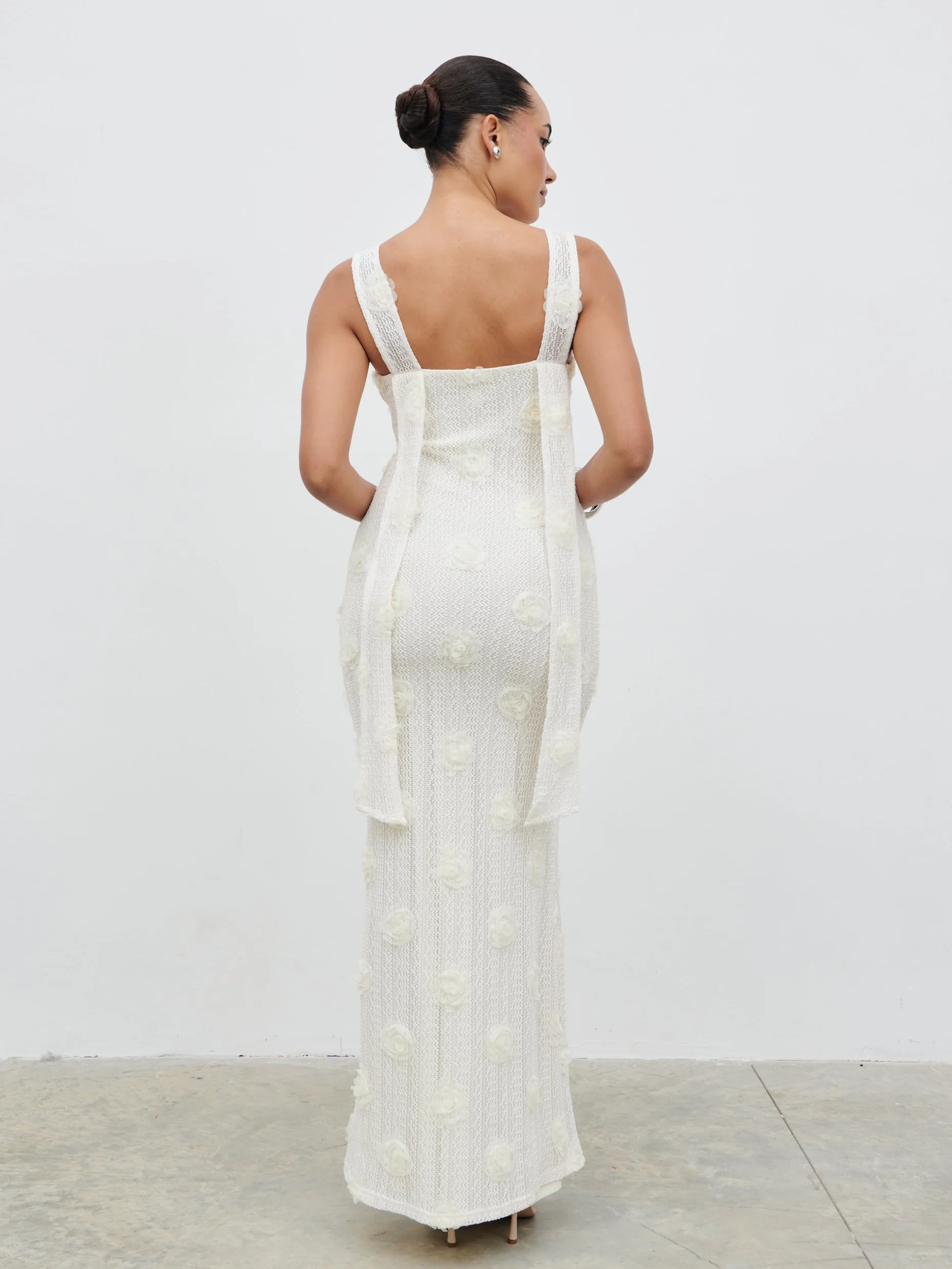 Nancie Floral Maxi Dress - Cream - Image 7