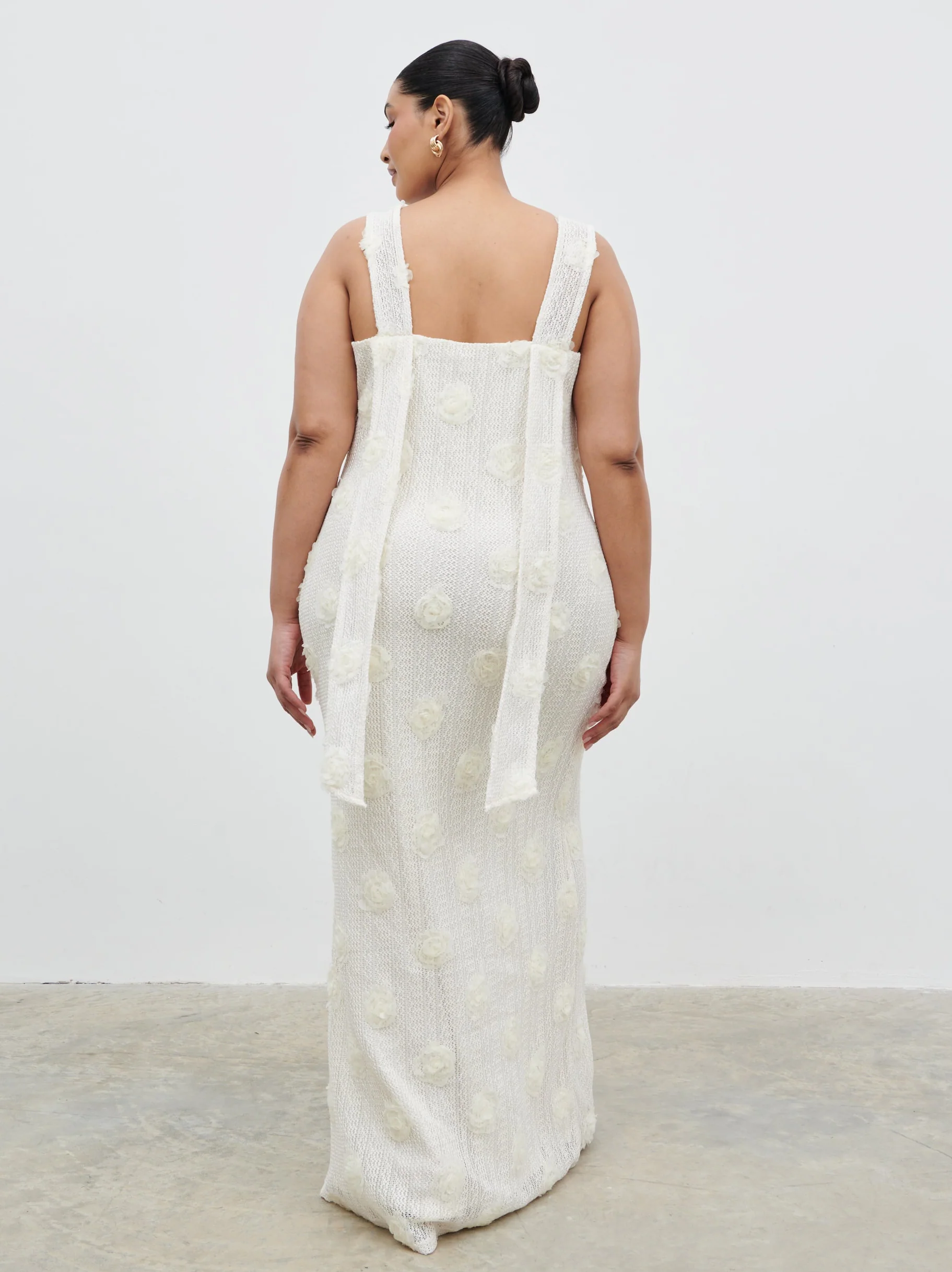 Nancie Floral Maxi Dress Curve - Cream - Image 3