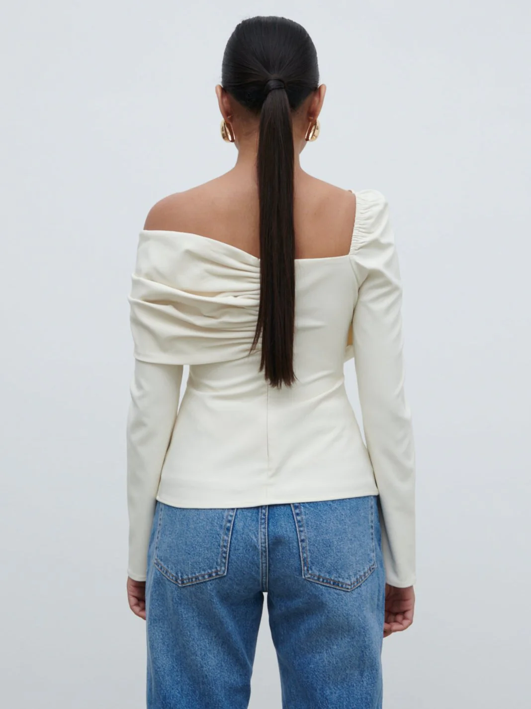 Naomi Exaggerated Bow Top - Cream - Image 6
