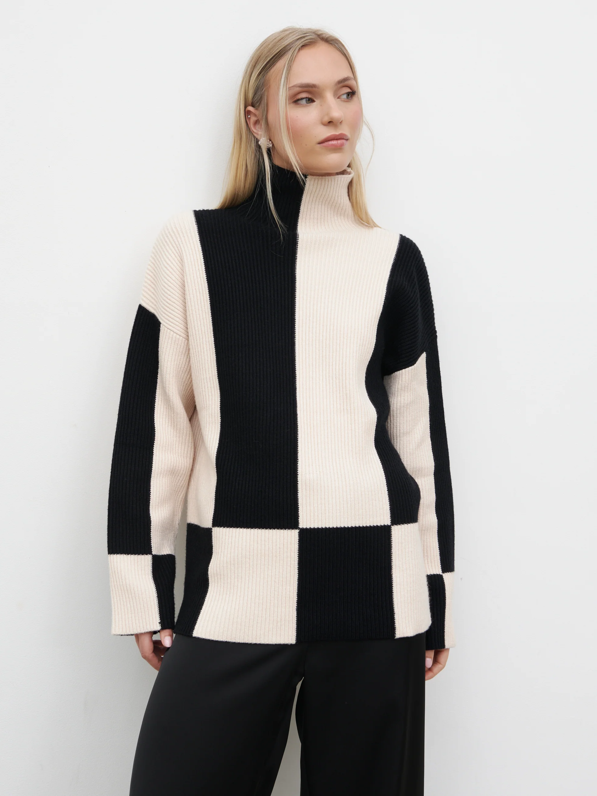 Nayah Jumper - Black and Cream Stripe - Image 2