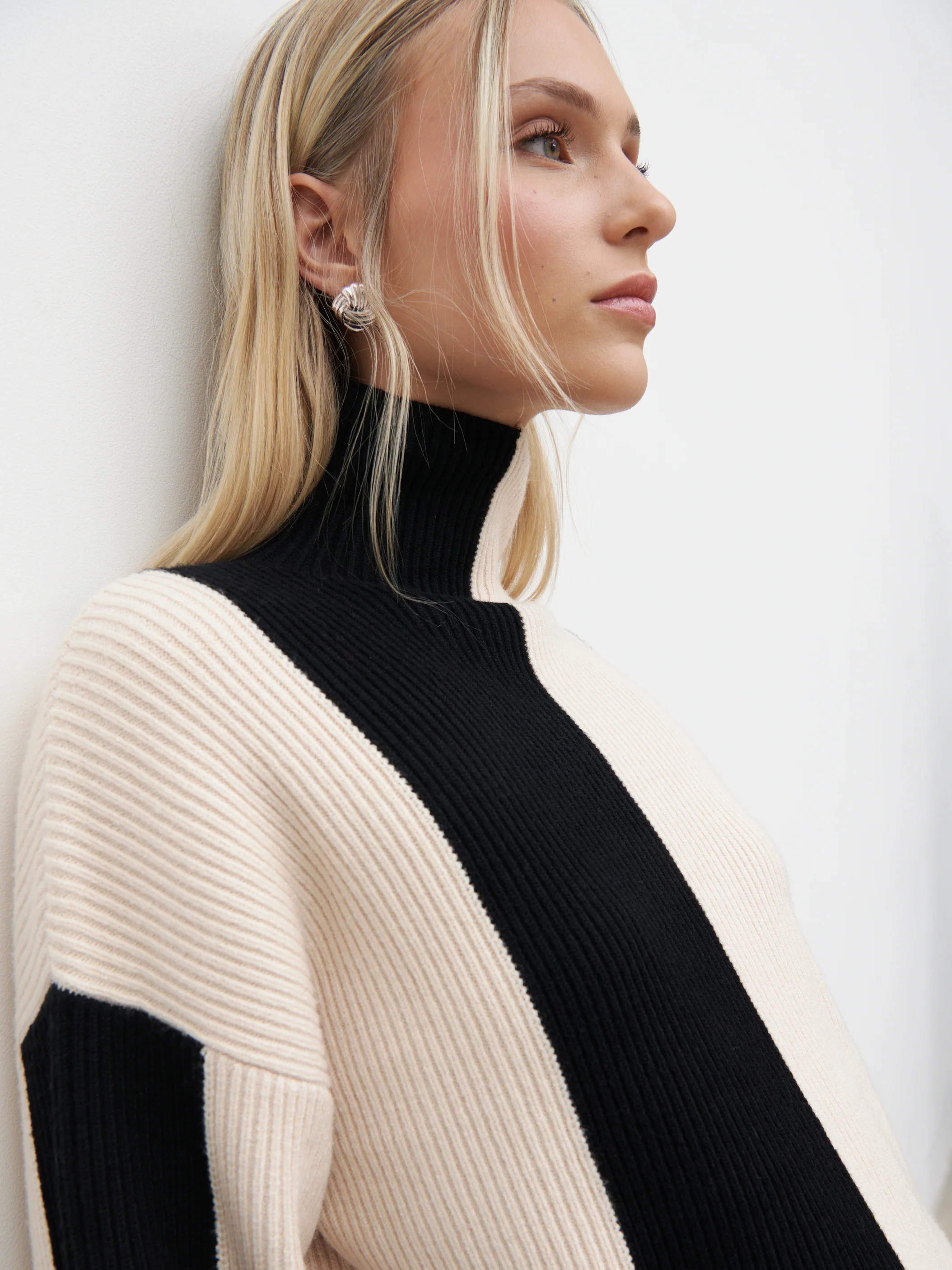 Nayah Jumper - Black and Cream Stripe - Image 3