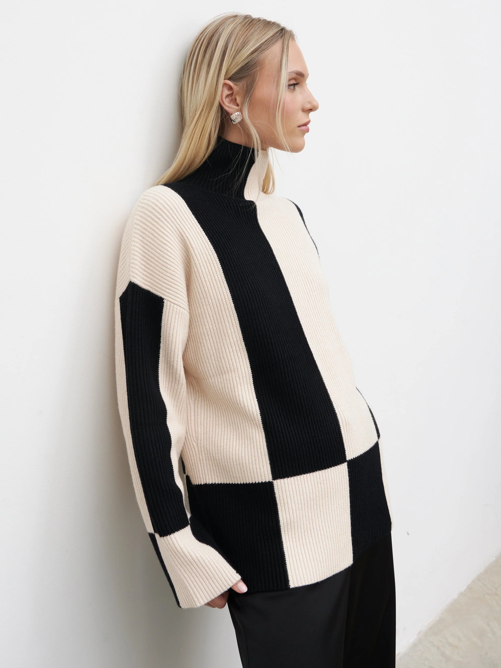 Nayah Jumper - Black and Cream Stripe - Image 4