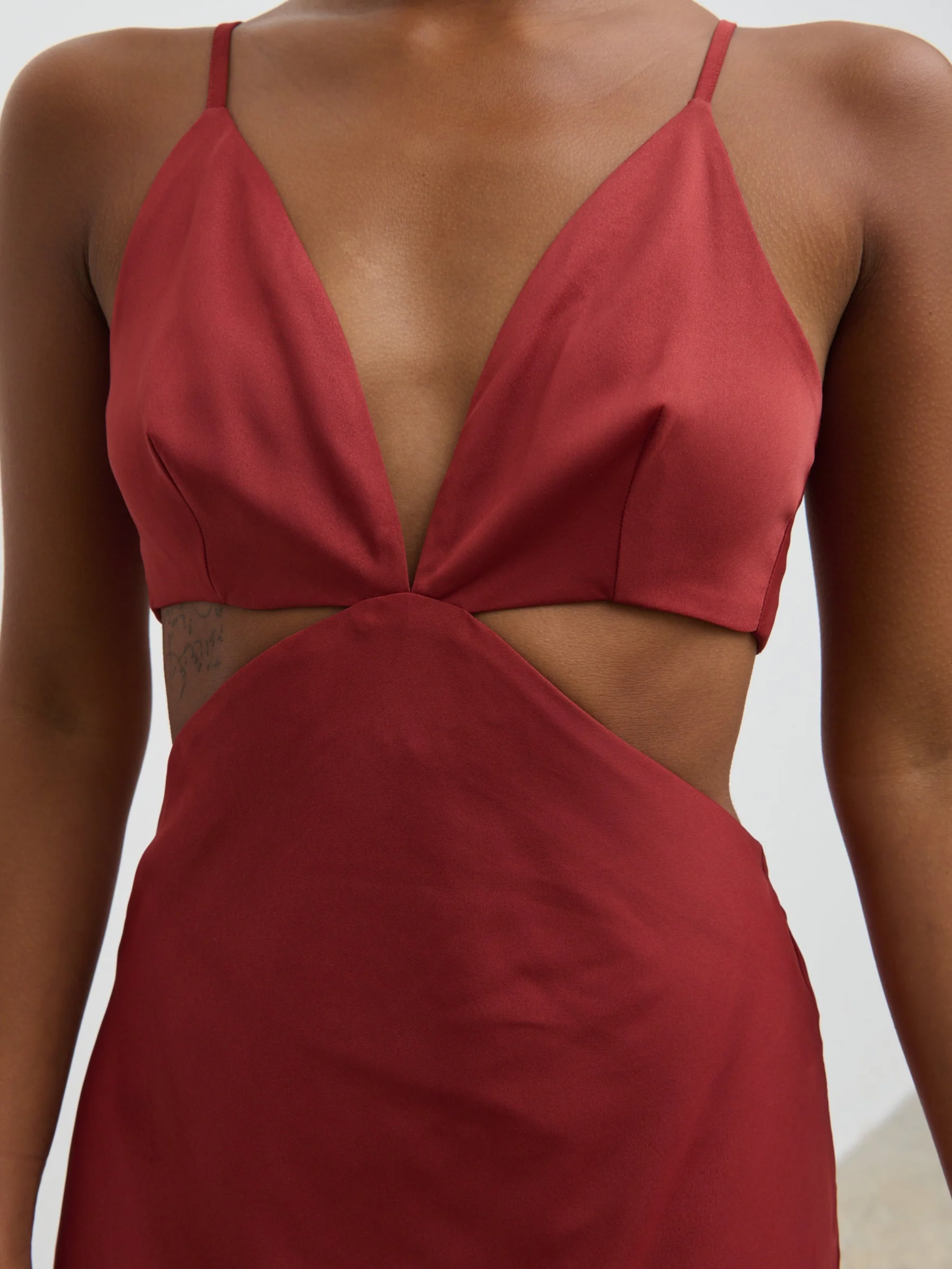 Nellie Cut Out Maxi Dress - Rust - Image 5