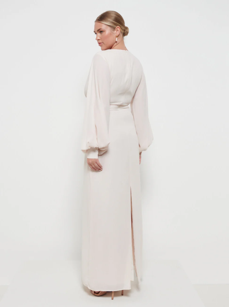 Nellie Knot Maxi Bridesmaid Dress - Champagne - Image 3