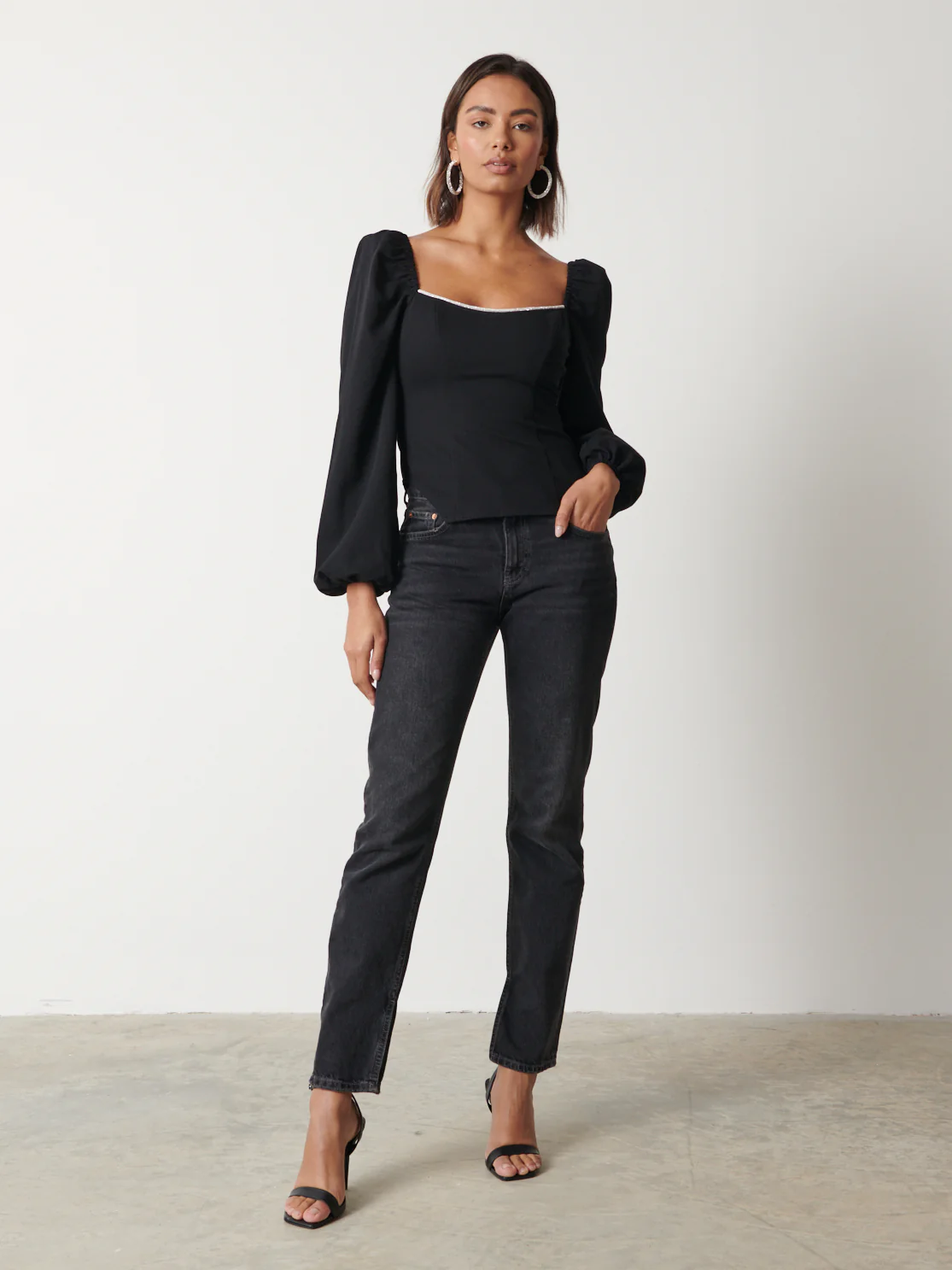 Niamh Embellished Top - Black - Image 4