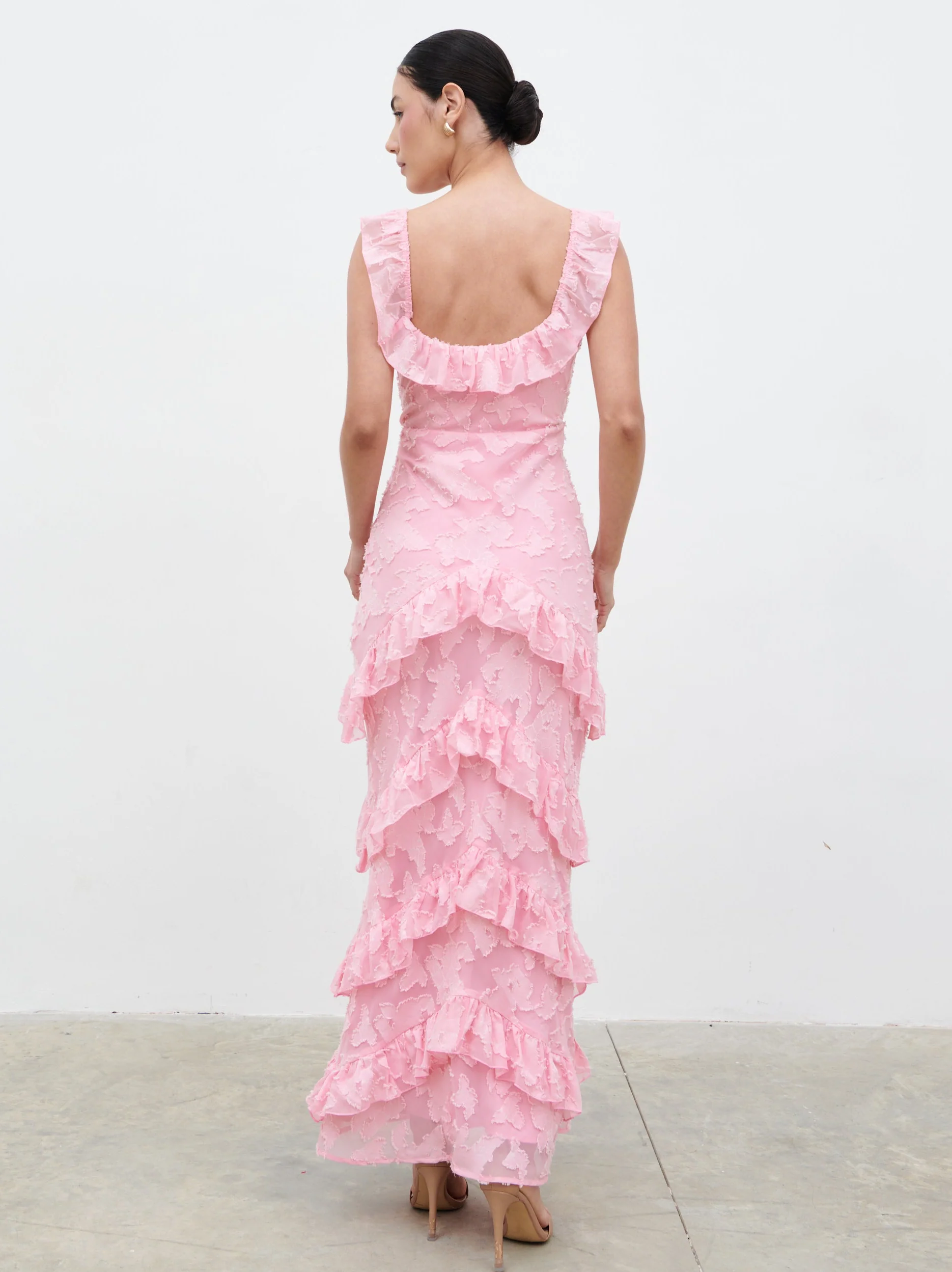 Novie Ruffle Maxi Dress - Posie Pink - Image 6