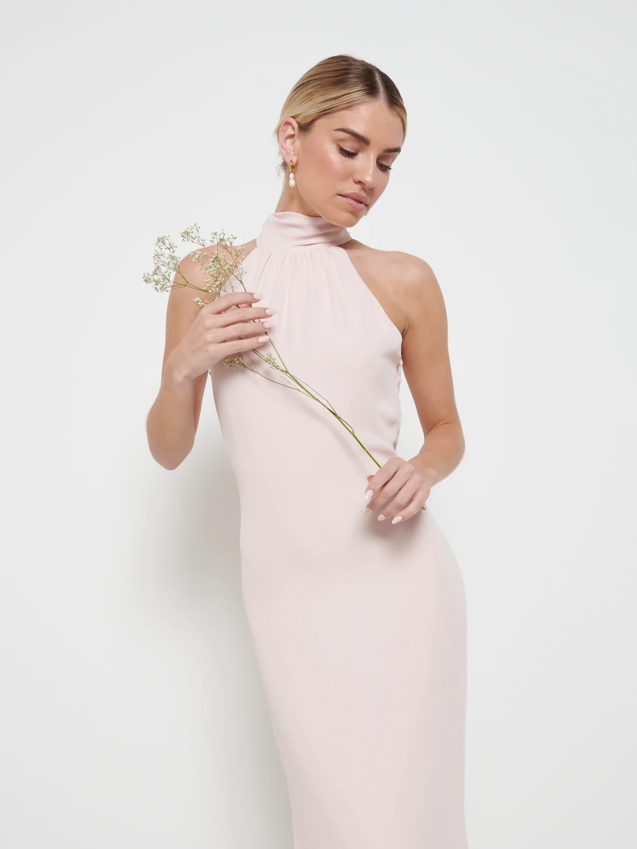 Odelle Chiffon Maxi Bridesmaid Dress - Blush - Image 3