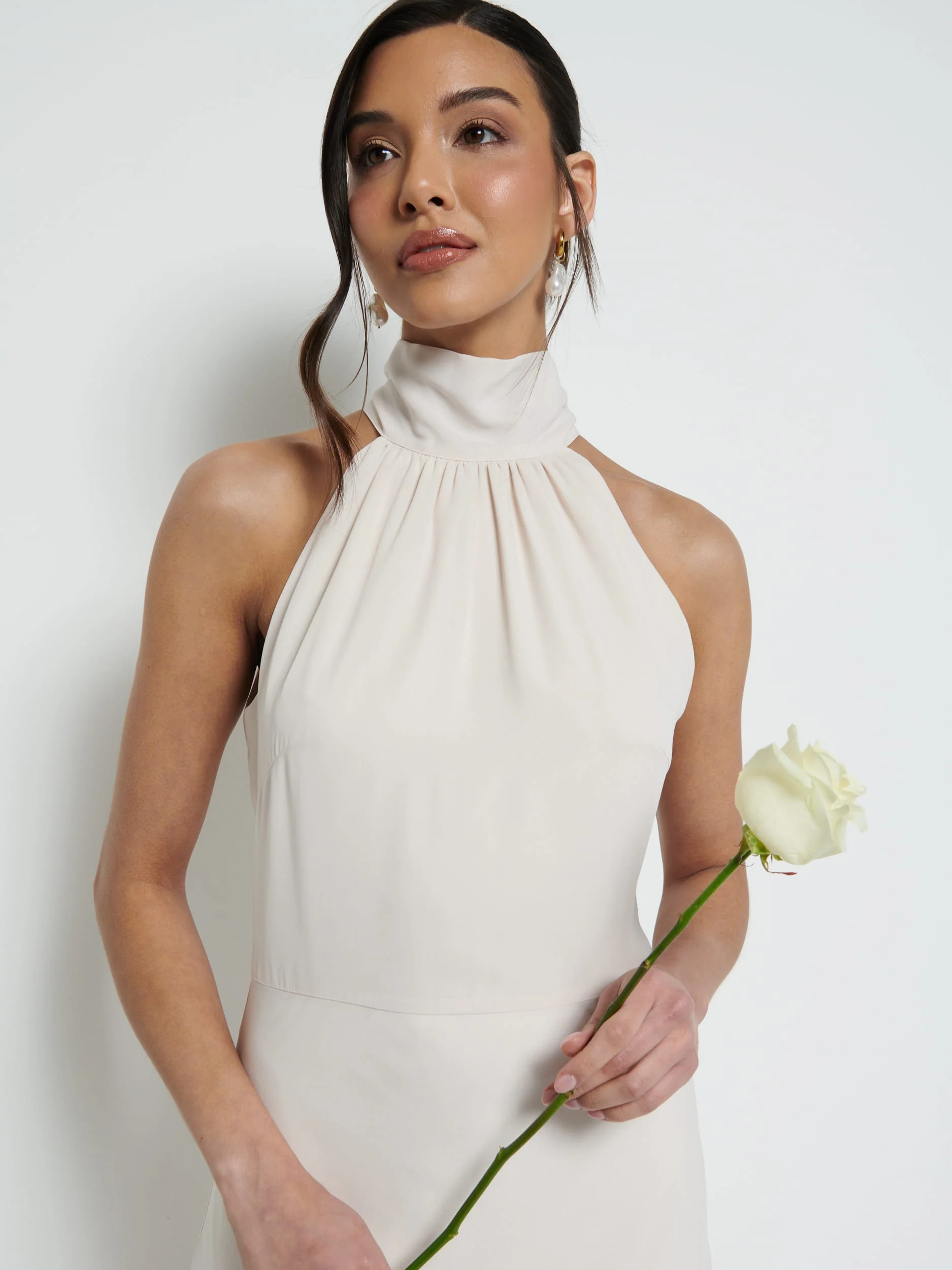 Odelle Chiffon Maxi Bridesmaid Dress - Champagne - Image 2