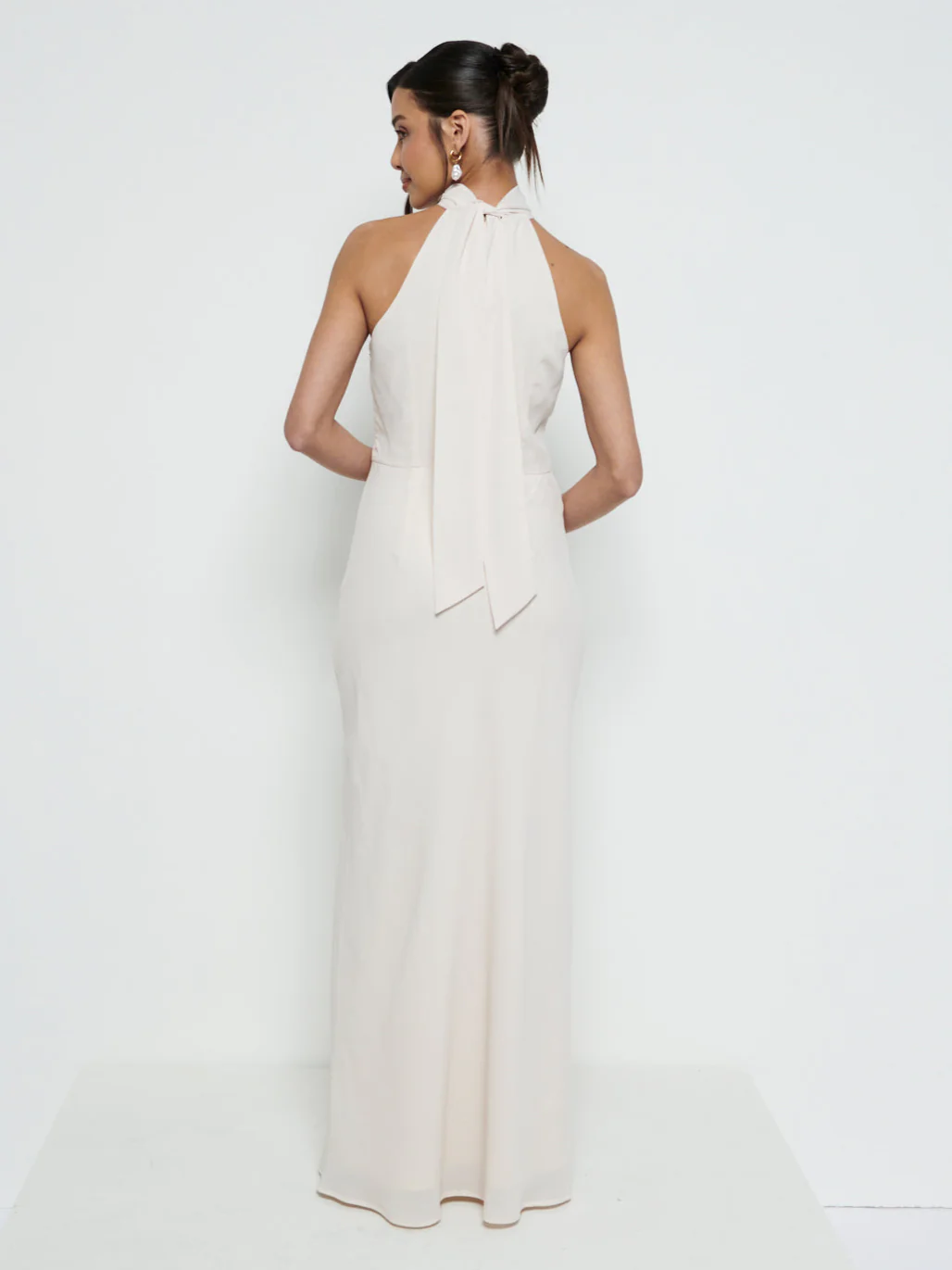 Odelle Chiffon Maxi Bridesmaid Dress - Champagne - Image 4