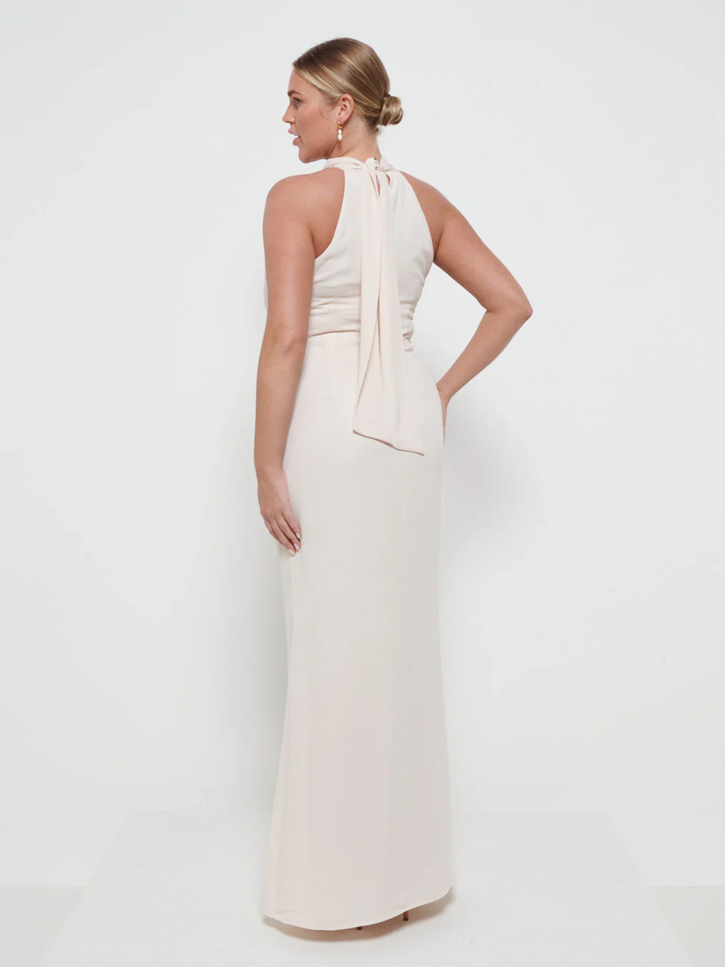Odelle Chiffon Bridesmaid Maxi Dress - Champagne - Image 3
