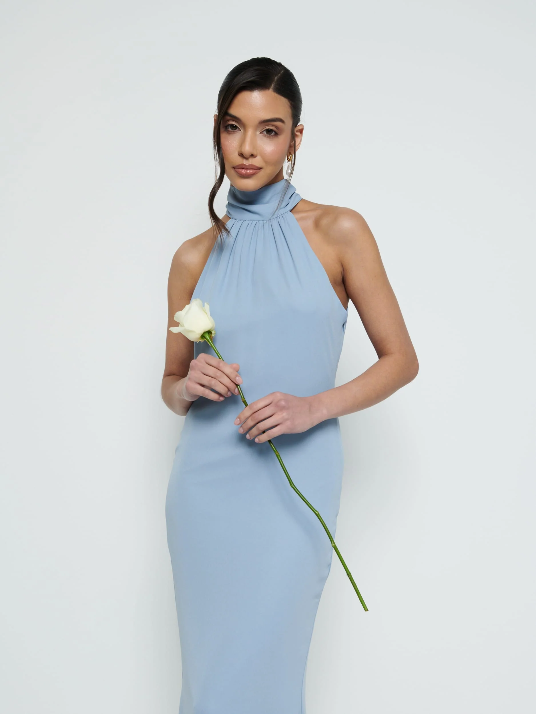 Odelle Chiffon Maxi Bridesmaid Dress - Dusty Blue - Image 2