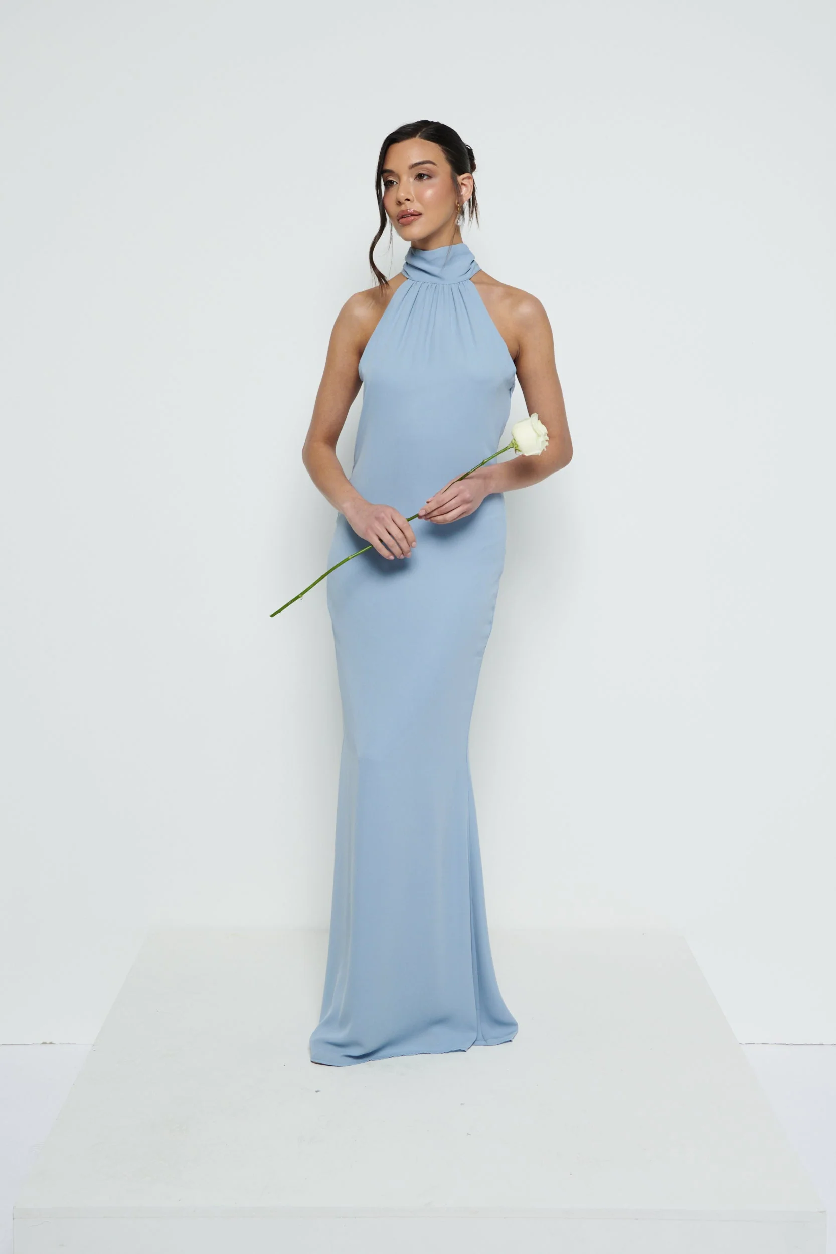 Odelle Chiffon Maxi Bridesmaid Dress - Dusty Blue - Image 5