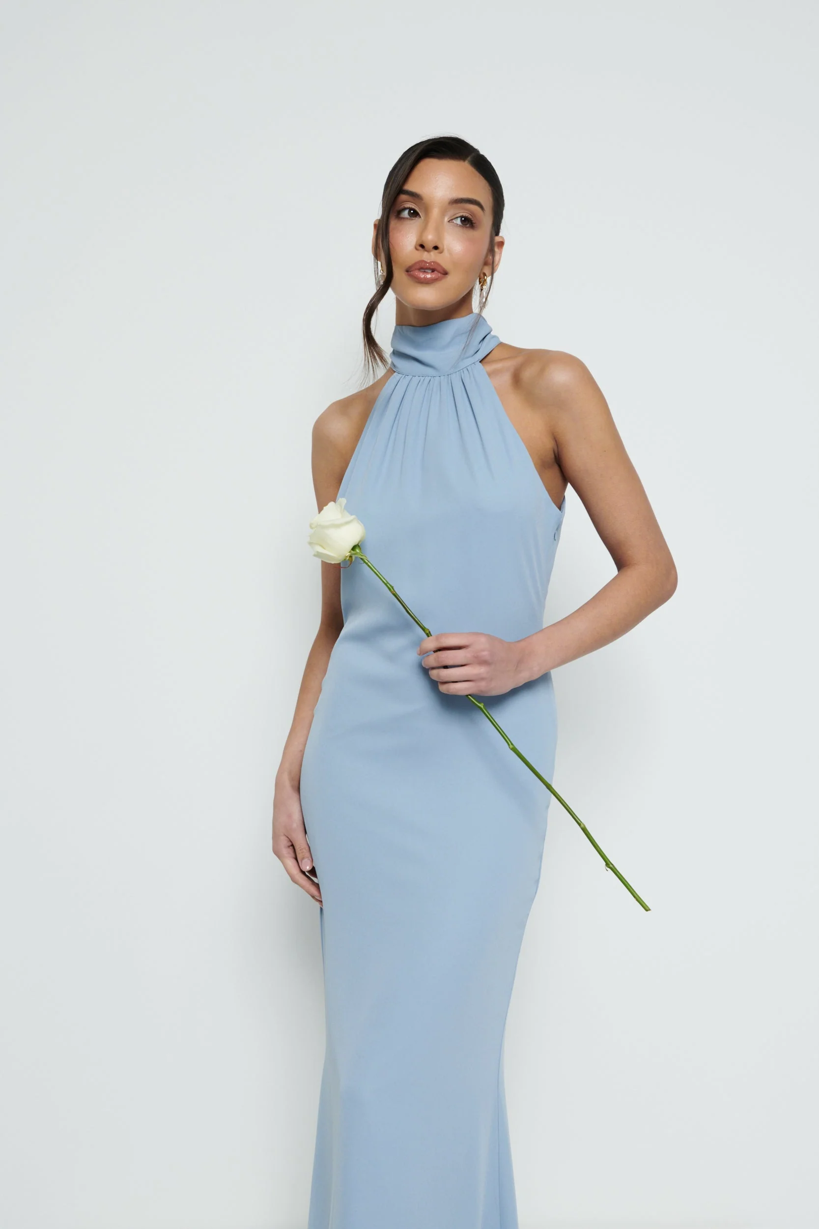 Odelle Chiffon Maxi Bridesmaid Dress - Dusty Blue - Image 7