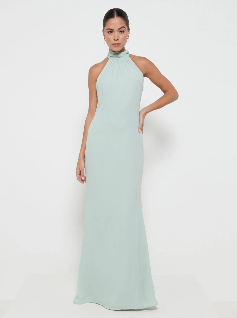 Odelle Chiffon Maxi Bridesmaid Dress - Sage - Image 4