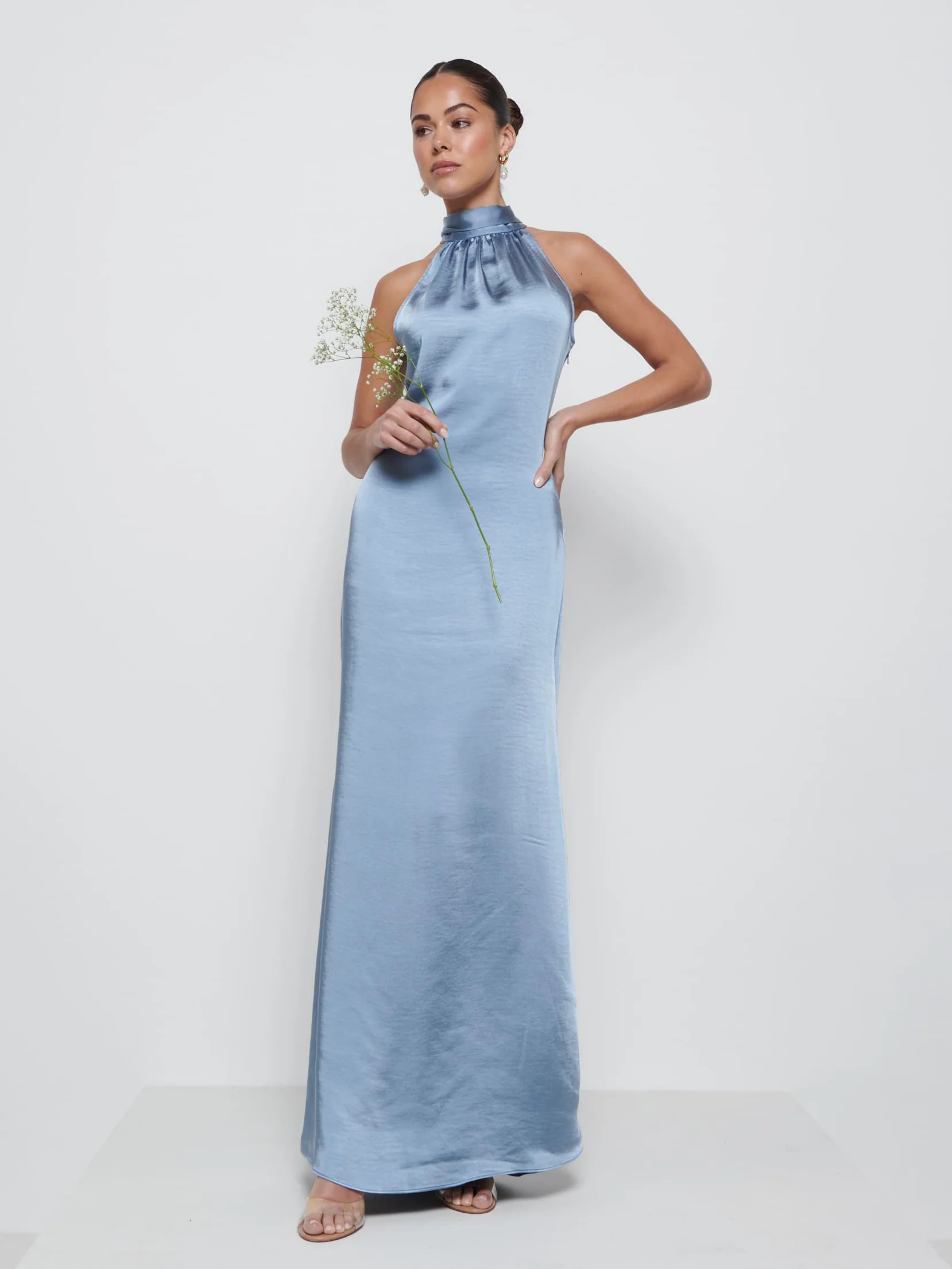 Odelle Maxi Bridesmaid Dress - Dusty Blue - Image 4