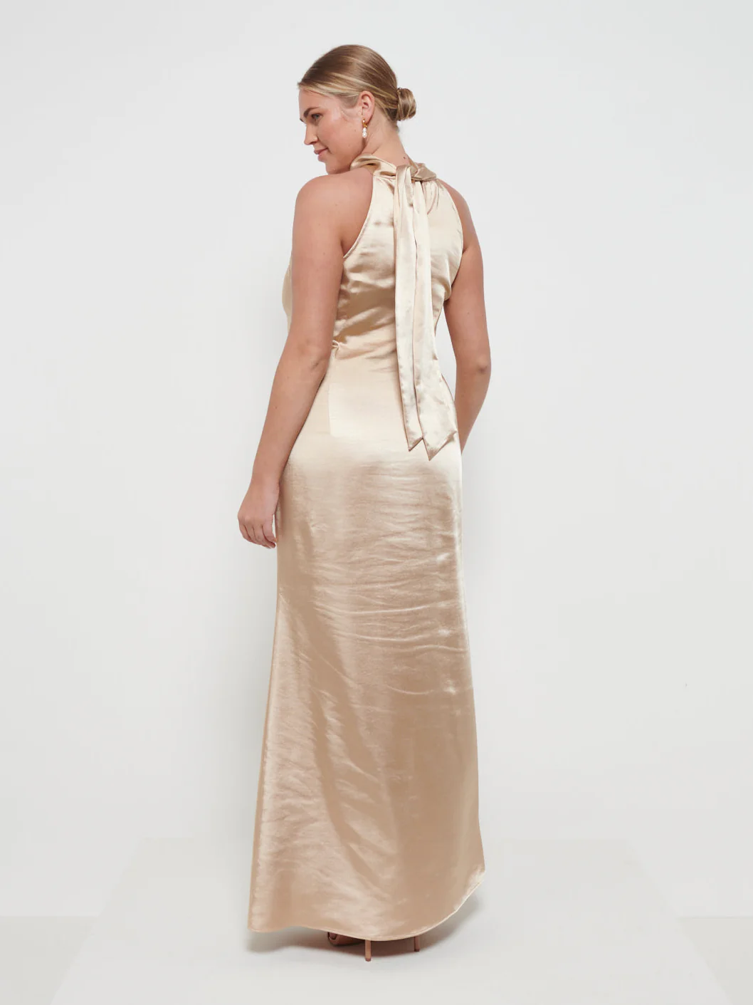 Odelle Maxi Bridesmaid Dress - Matte Bronze - Image 3