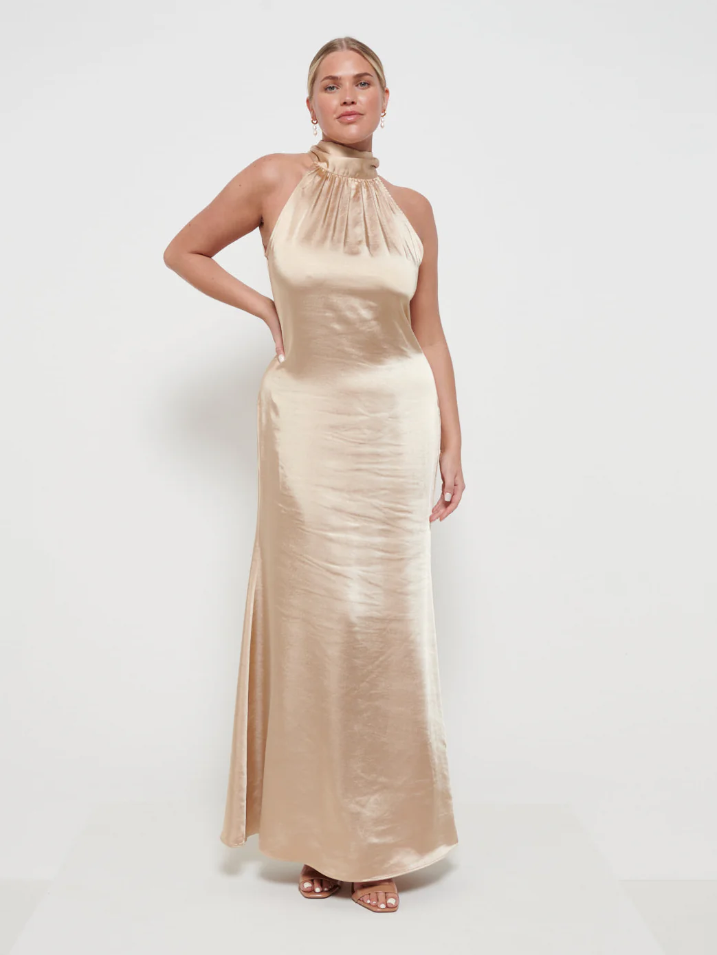 Odelle Maxi Bridesmaid Dress - Matte Bronze - Image 4