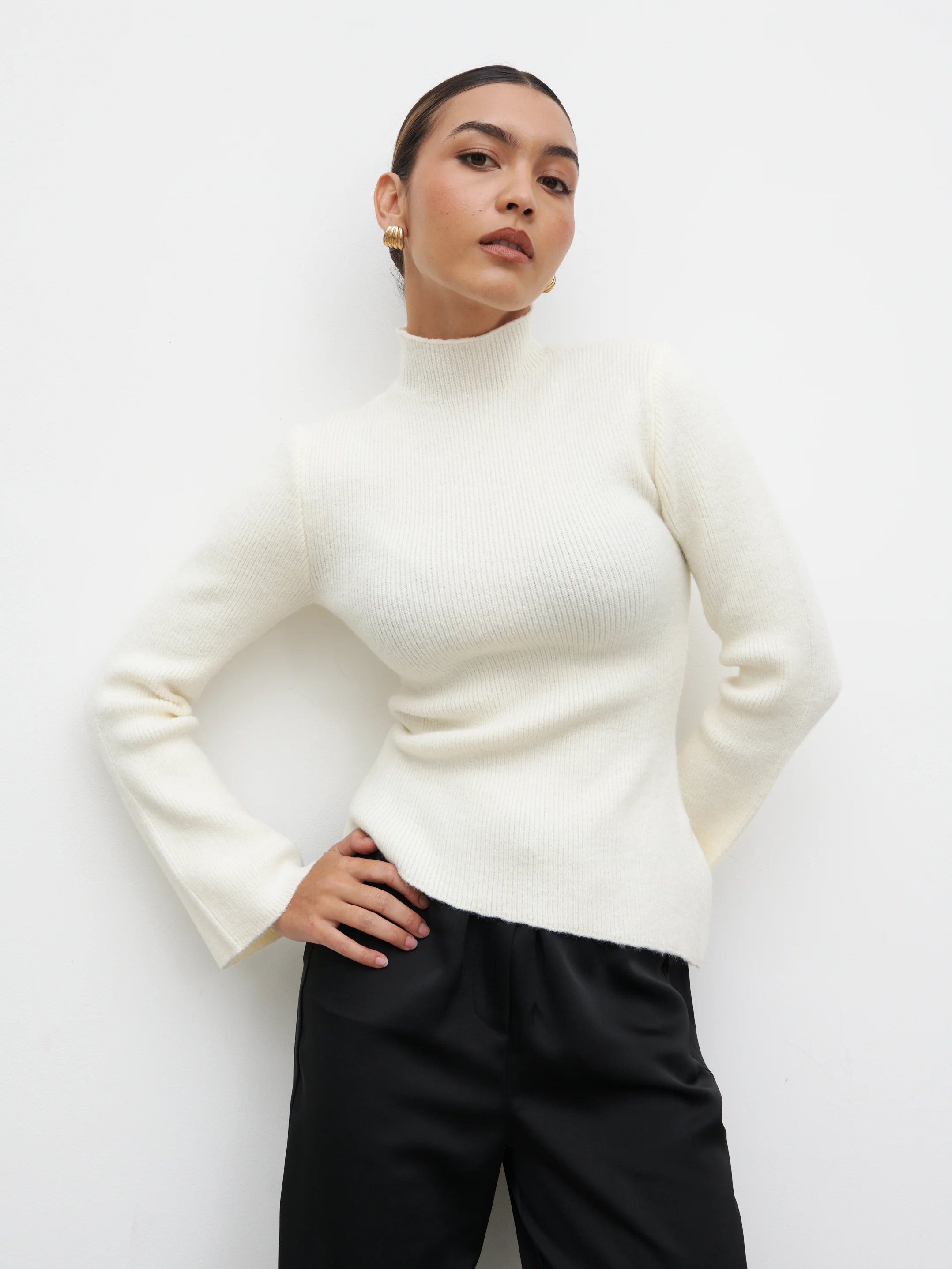 Odyssey A-Line Knit Jumper - Cream - Image 2