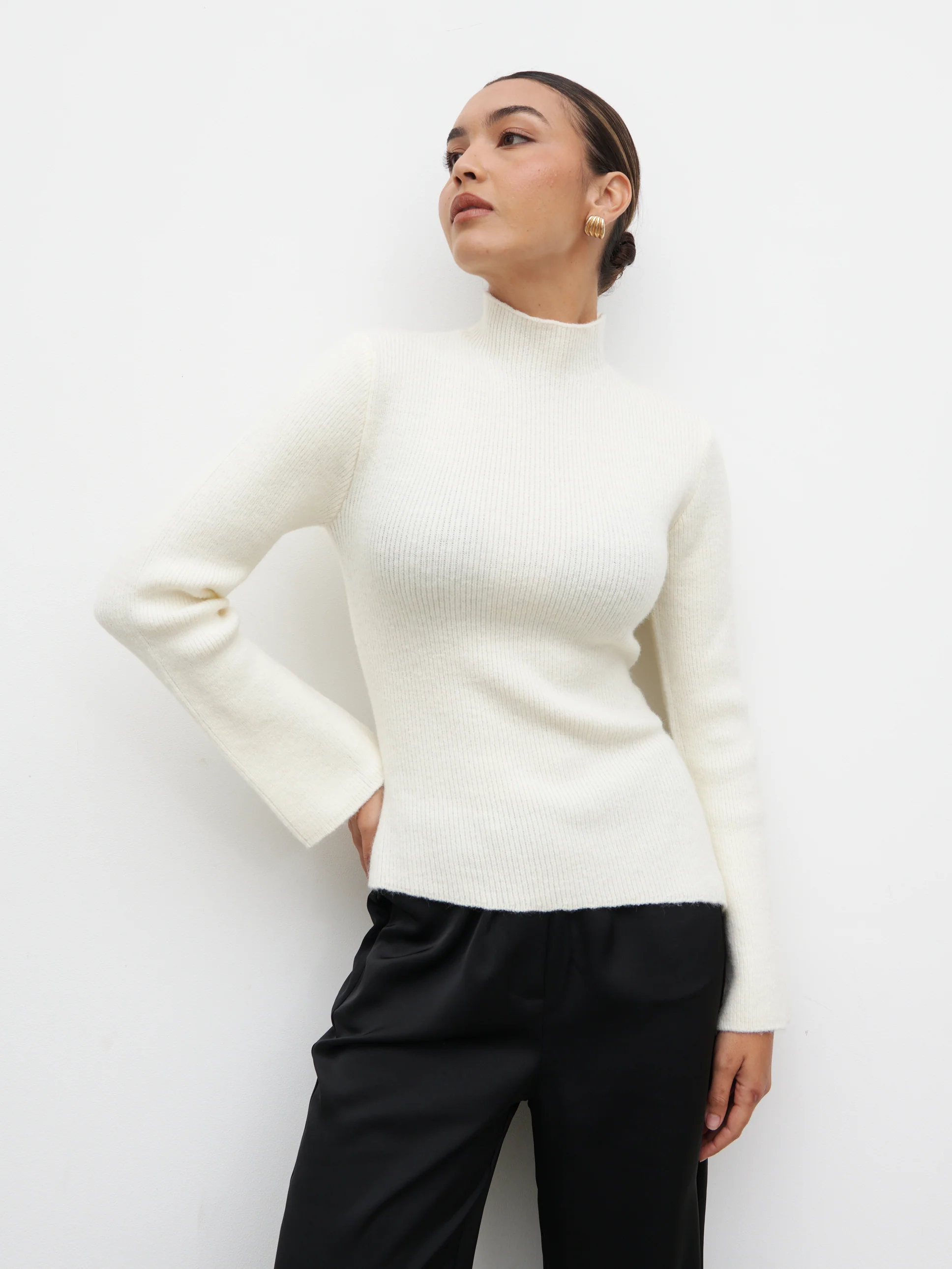 Odyssey A-Line Knit Jumper - Cream - Image 4
