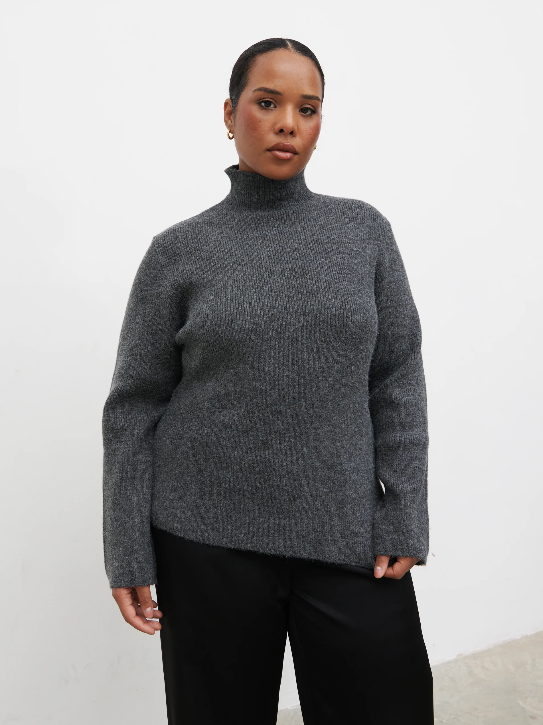 Odyssey A-Line Knit Jumper Curve - Charcoal - Image 5