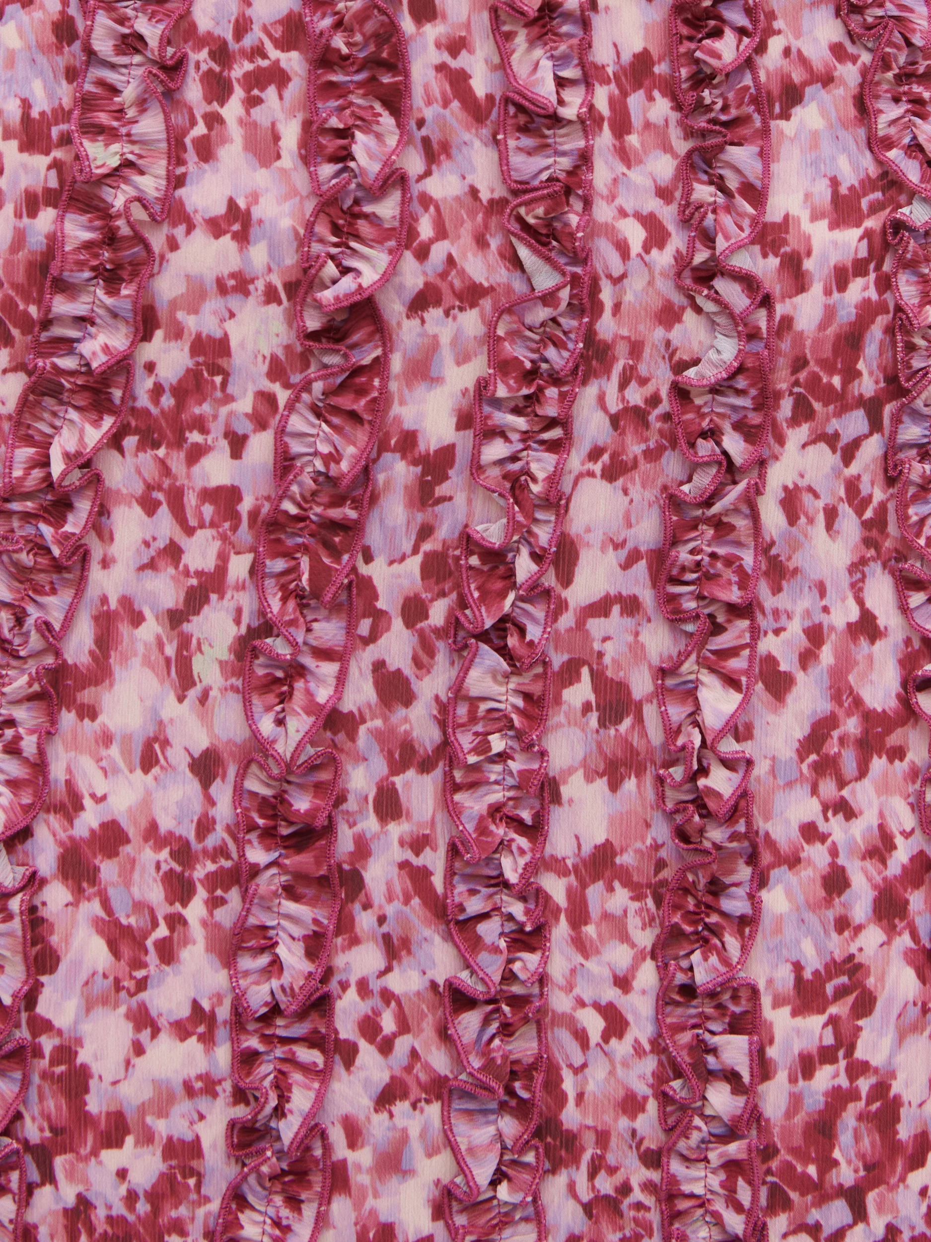 Ola Sweetheart Frill Maxi Dress - Pink and Lilac Abstract - Image 4