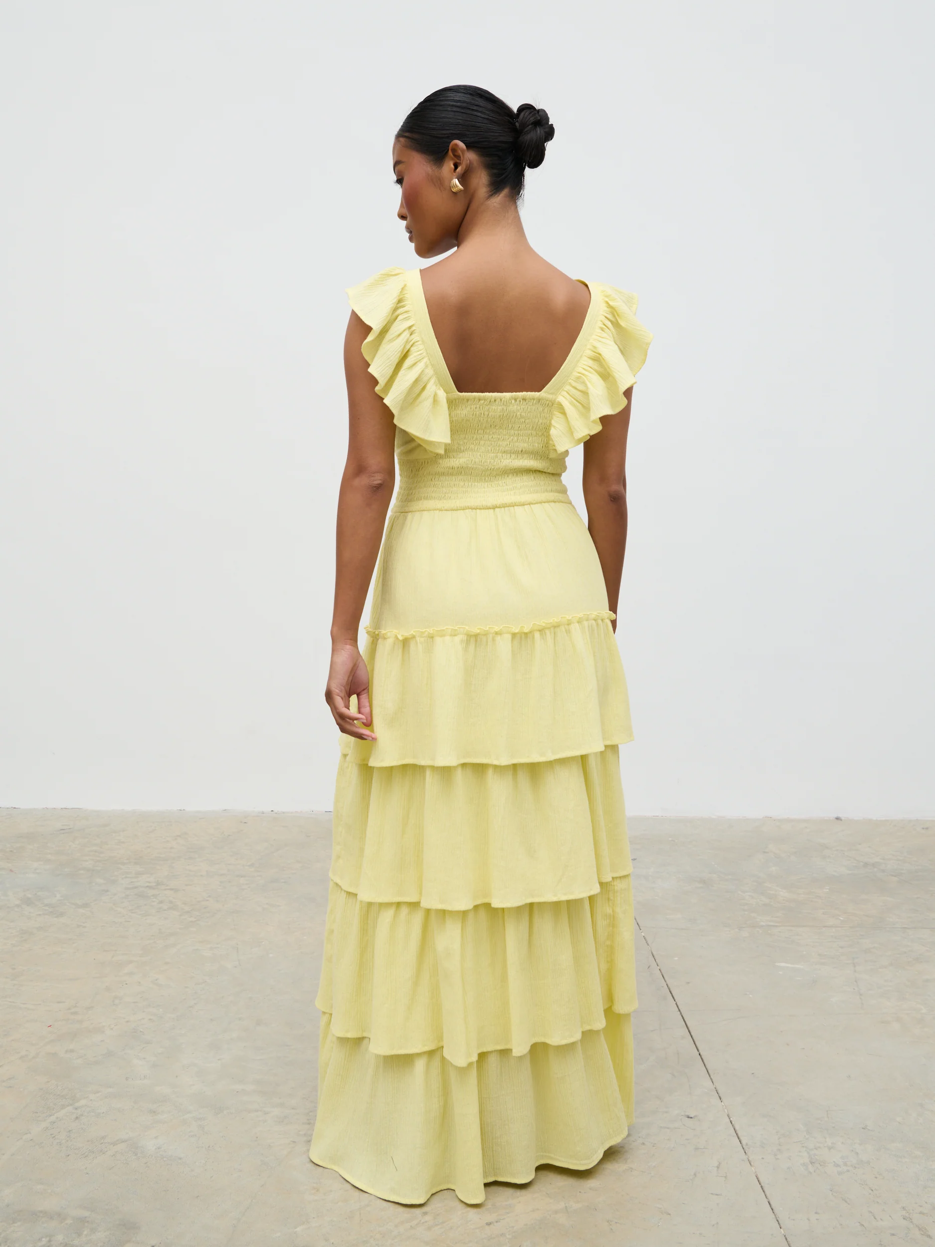 Opal Ruffle Maxi Dress - Lemon - Image 5