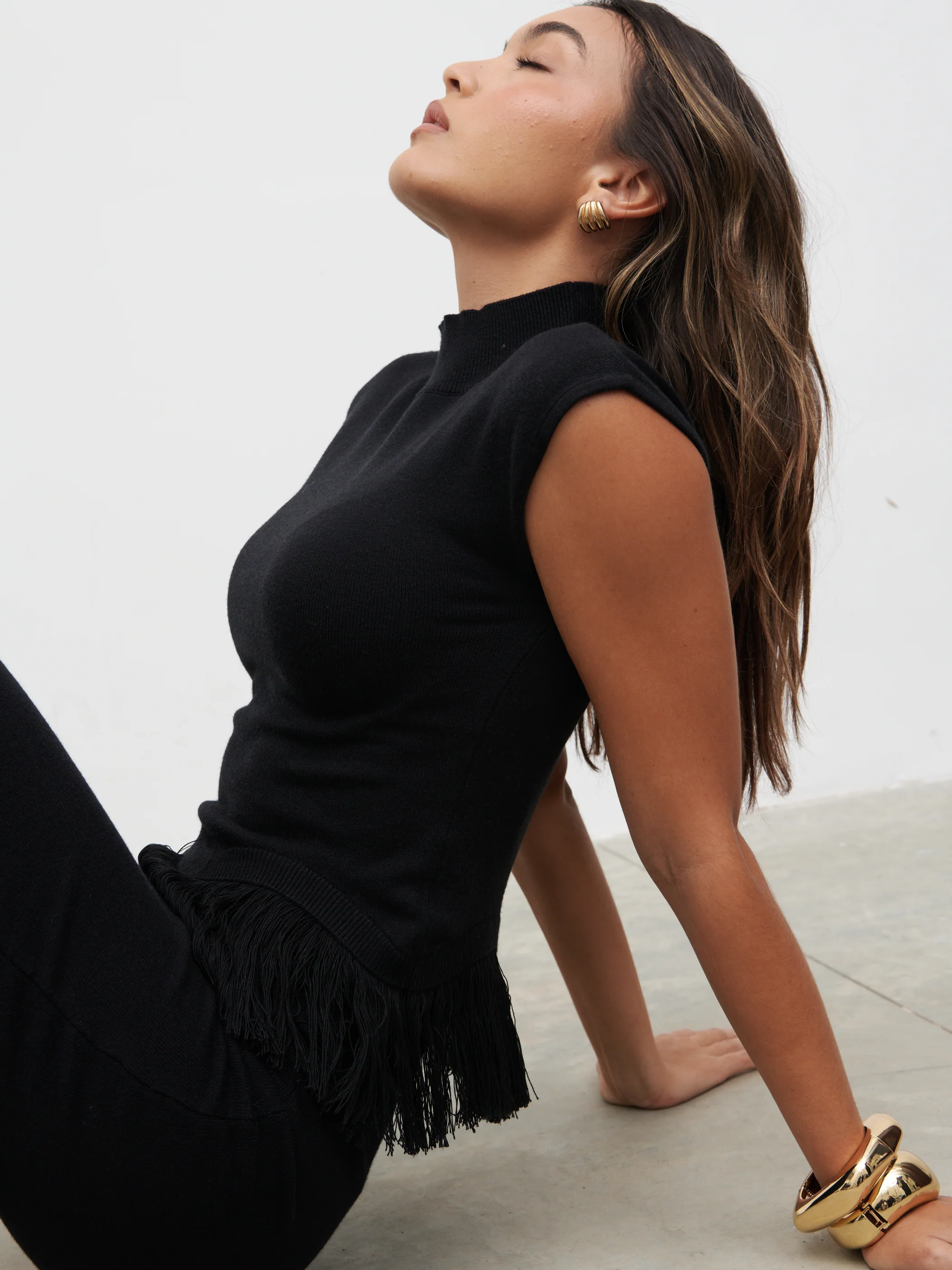 Orlendina Fringe Top - Black - Image 7