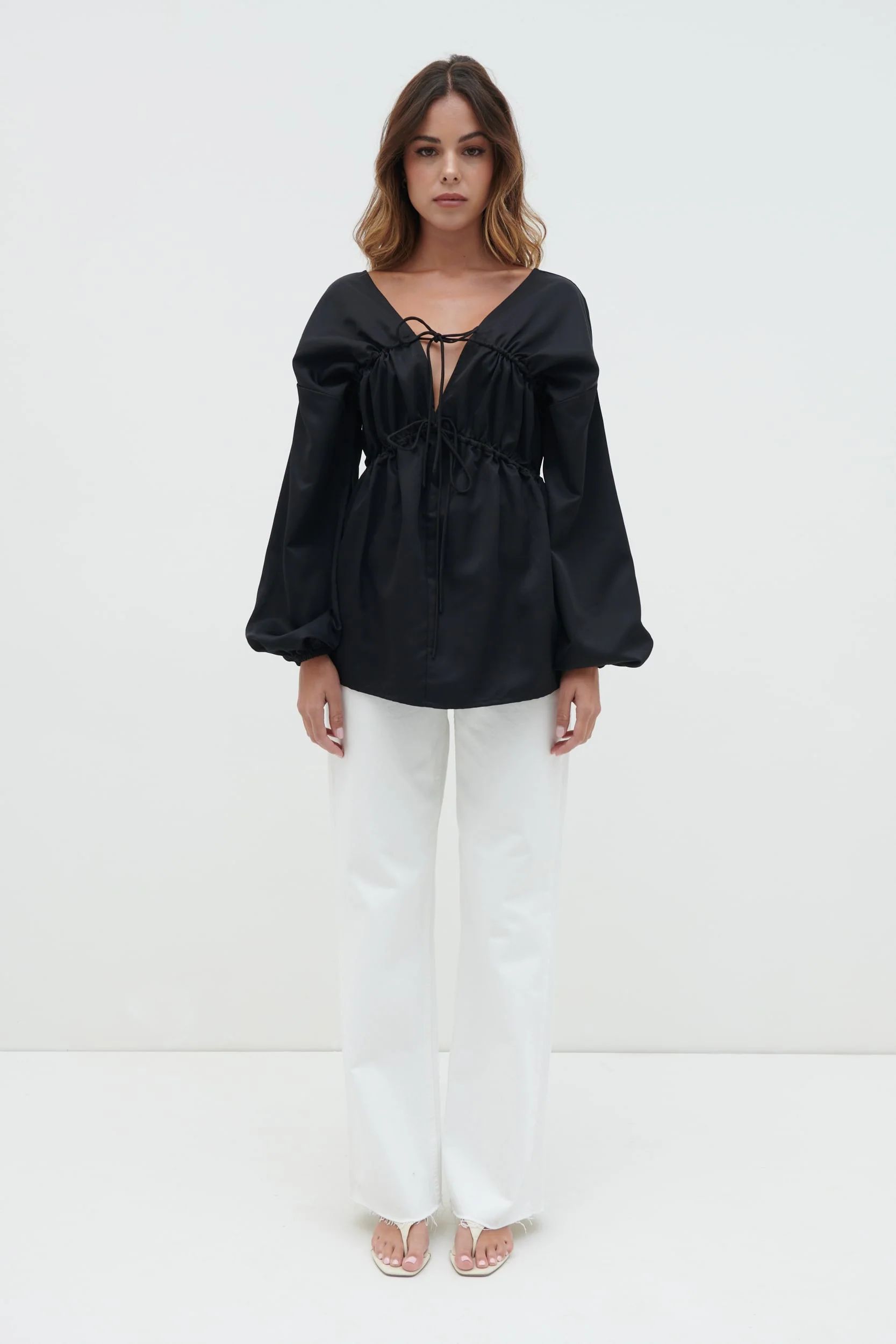 Ottilie Tie Top - Black - Image 5