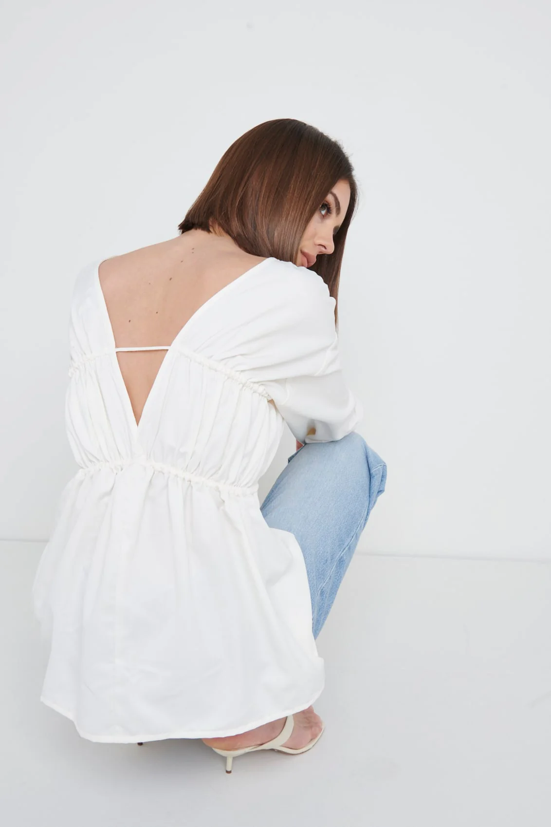 Ottilie Tie Top - White - Image 2