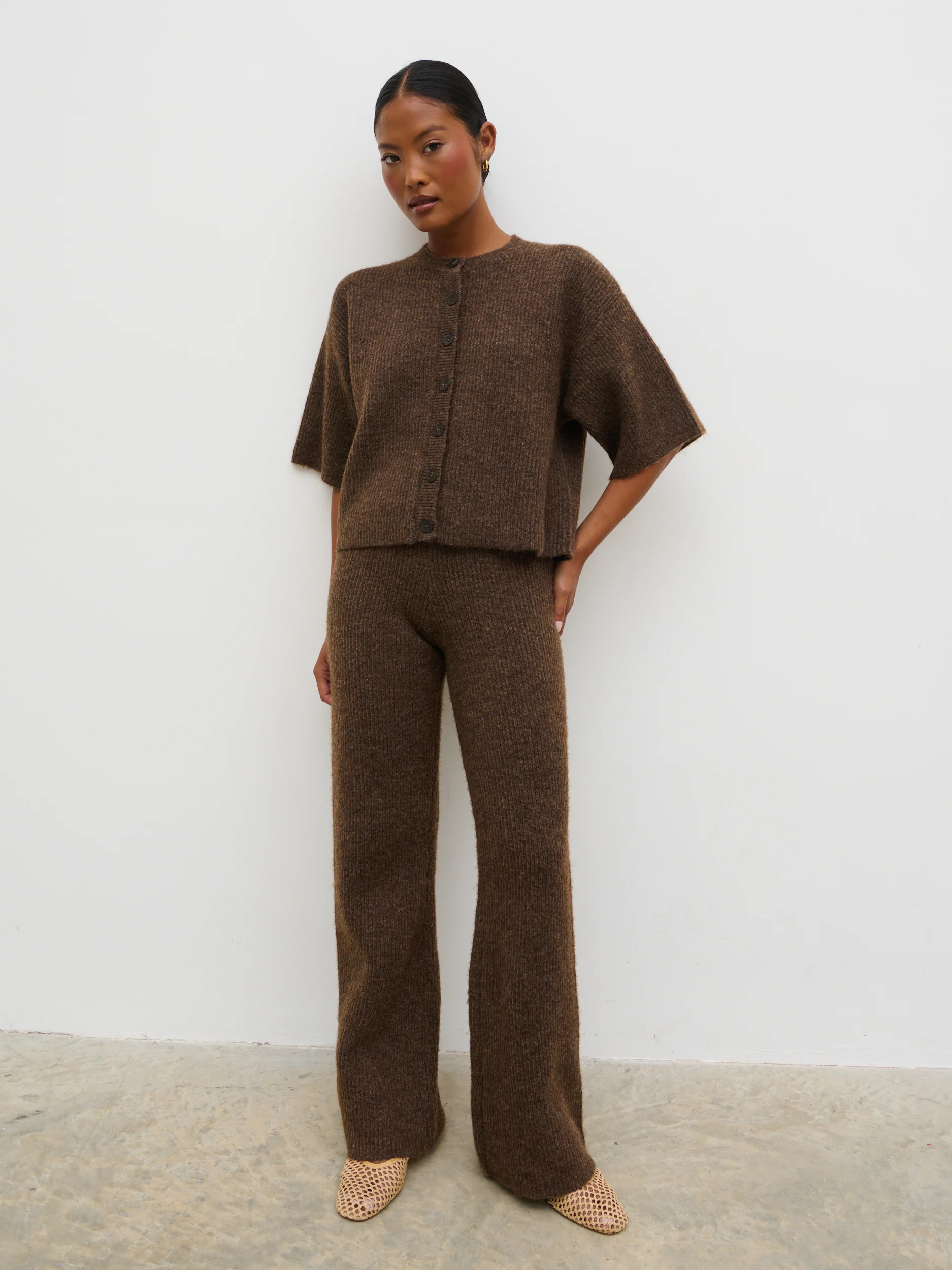 Ovalie Rib Knit Top - Chocolate - Image 3
