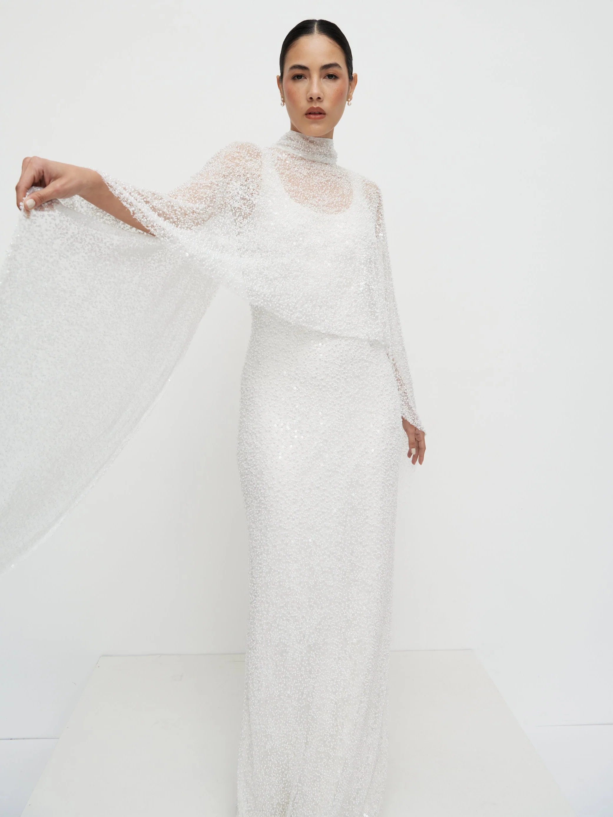 Palma Embellished Cape - Ivory - Image 4