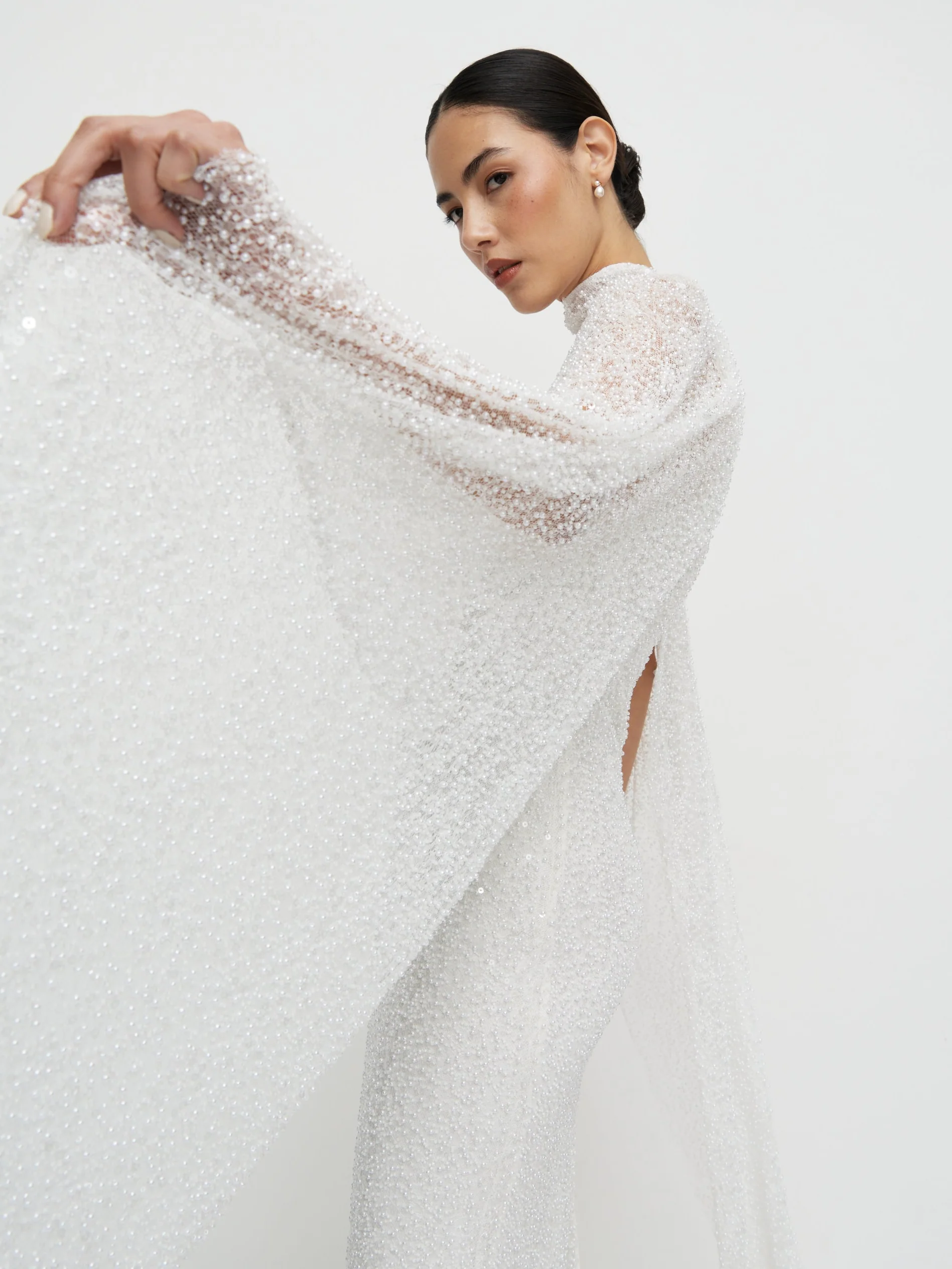 Palma Embellished Cape - Ivory - Image 6