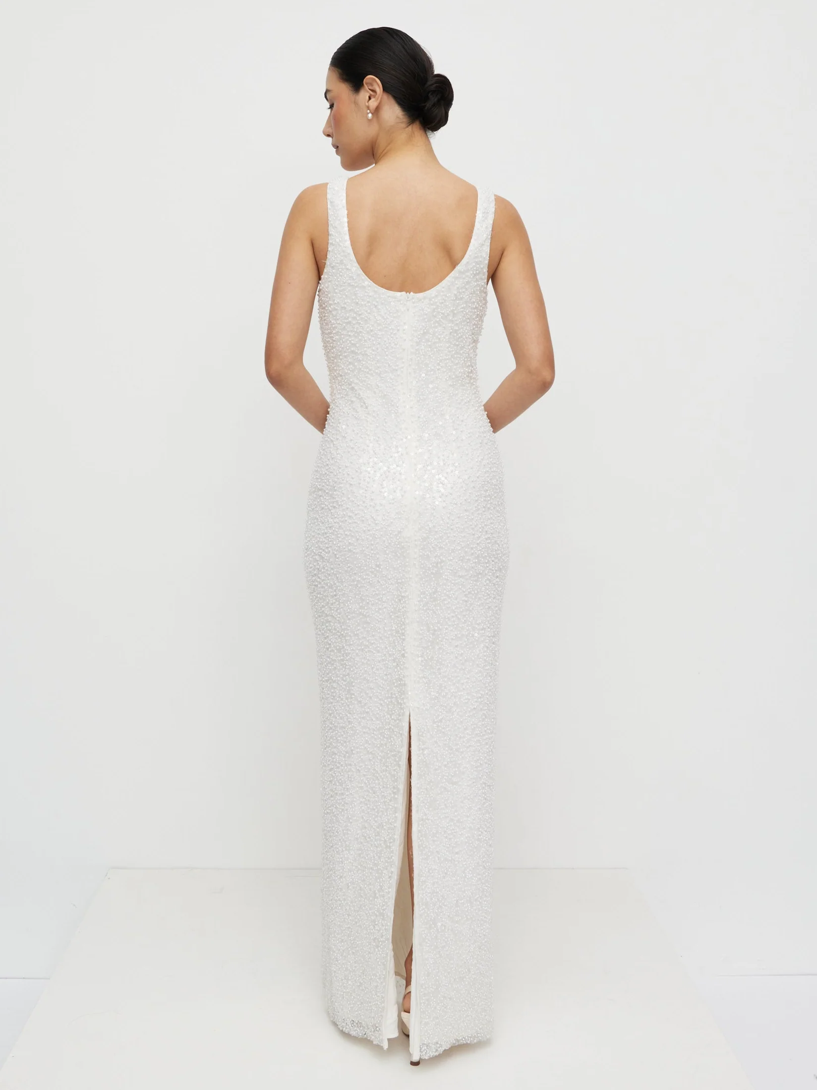 Palma Embellished Scoop Neck Maxi Dress - Ivory - Image 5
