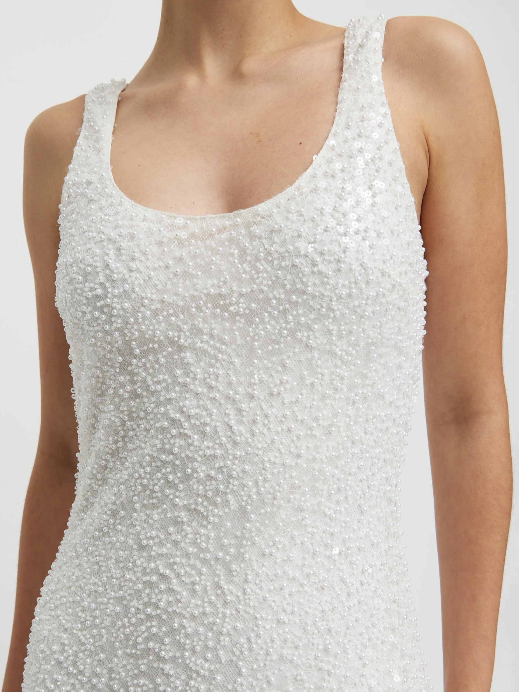 Palma Embellished Scoop Neck Maxi Dress - Ivory - Image 7