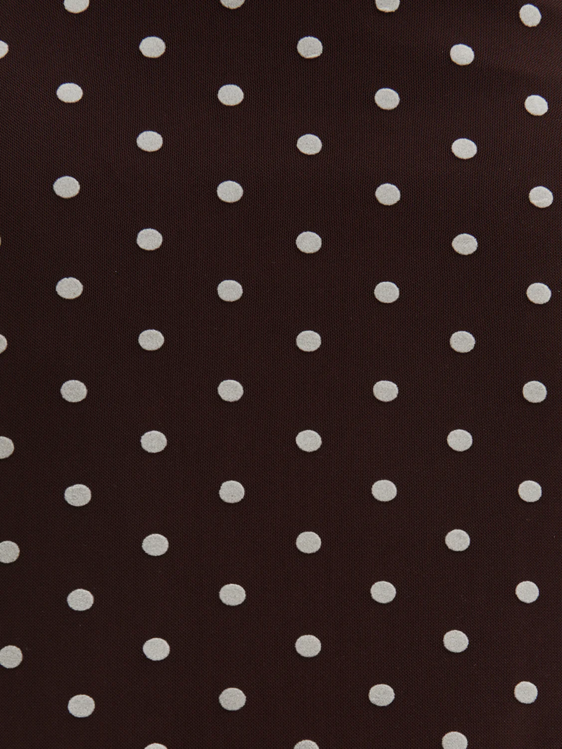 Petula Scarf Mesh Maxi Dress - Brown and Cream Polkadot - Image 9