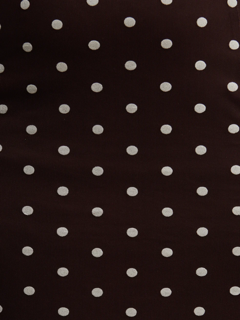 Petula Scarf Mesh Maxi Dress Curve - Brown and Cream Polkadot - Image 6