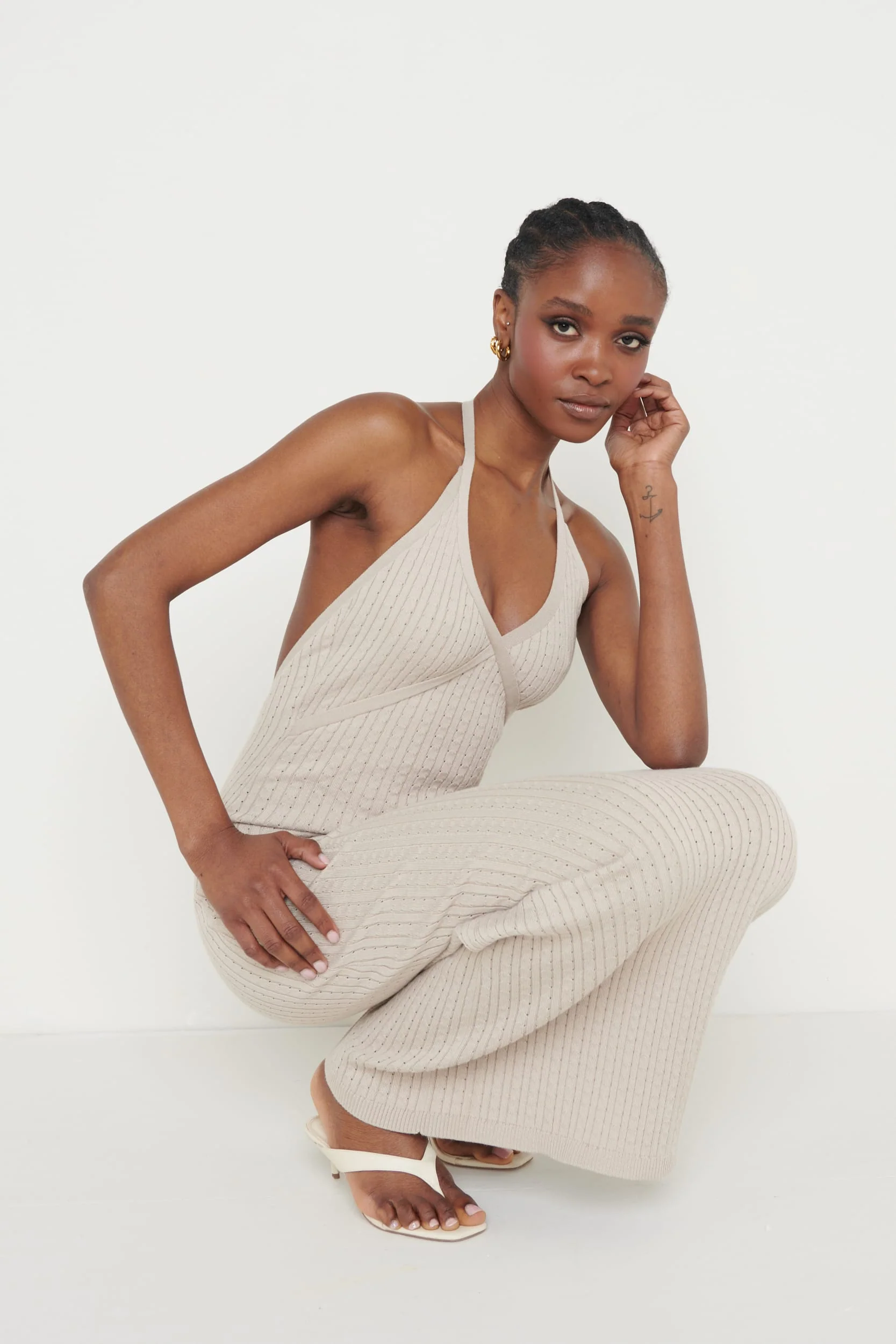 Phoebe Halterneck Maxi Dress - Taupe - Image 4