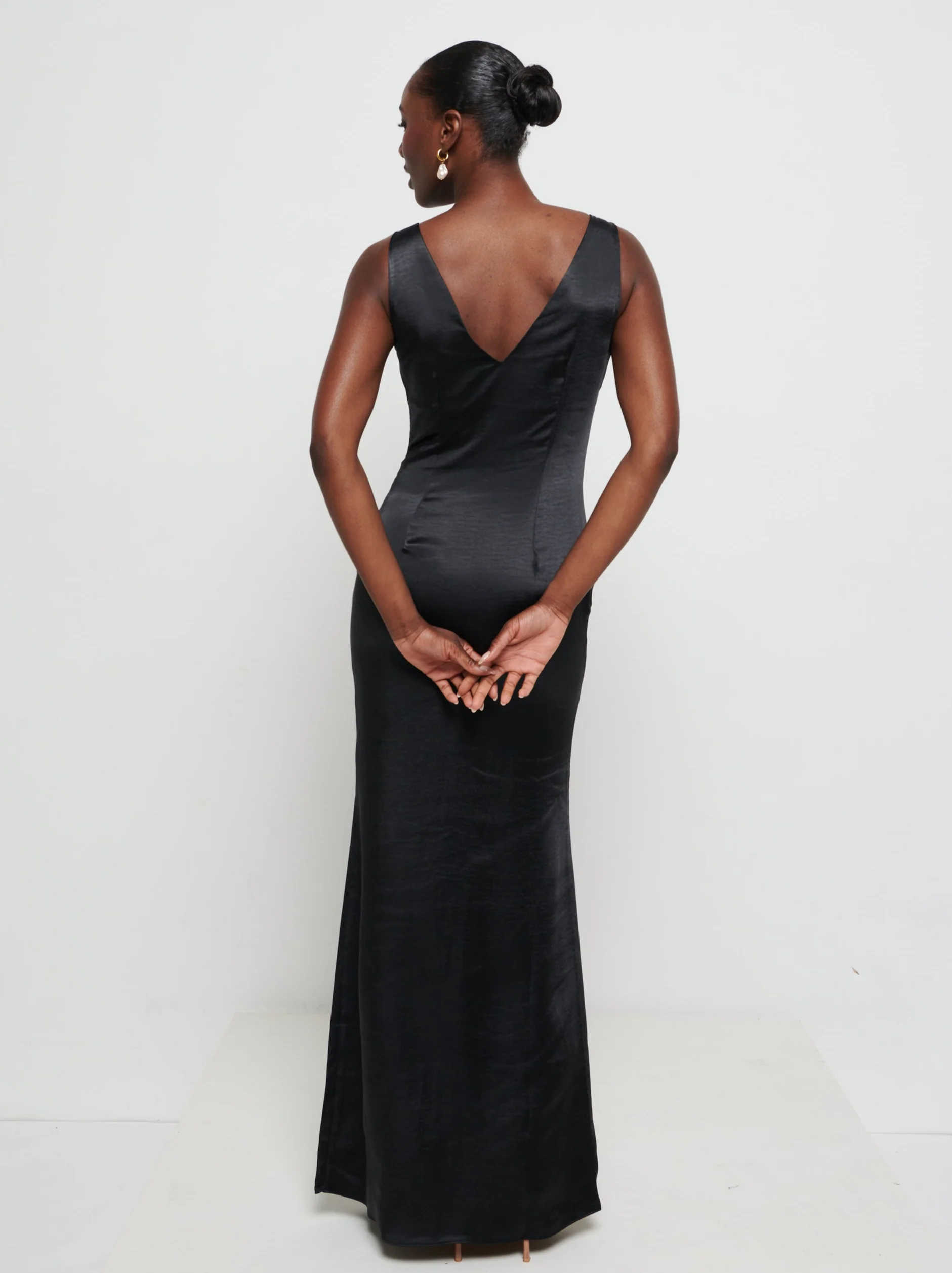 Piper Maxi Bridesmaid Dress - Matte Black - Image 3