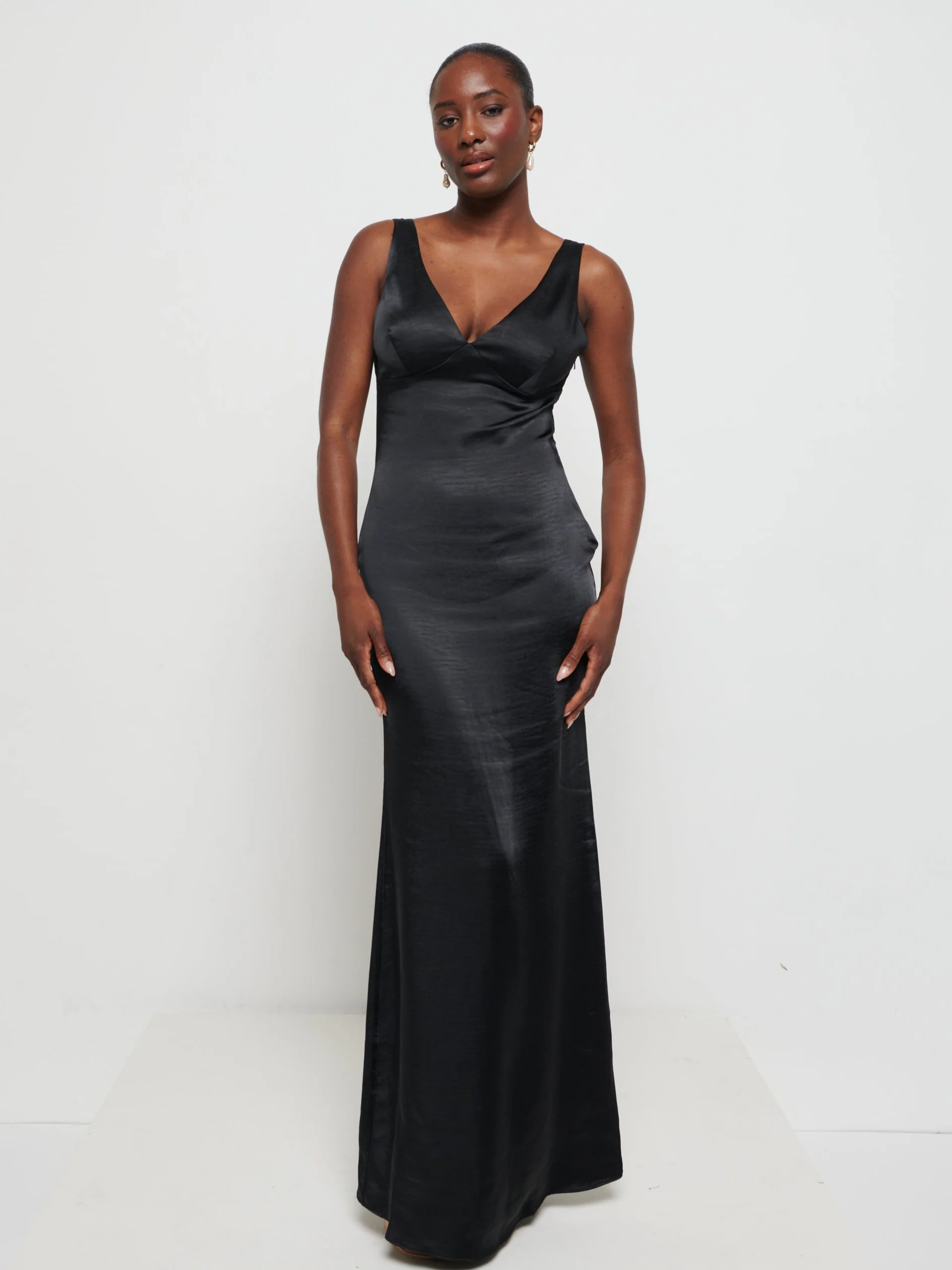 Piper Maxi Bridesmaid Dress - Matte Black - Image 4