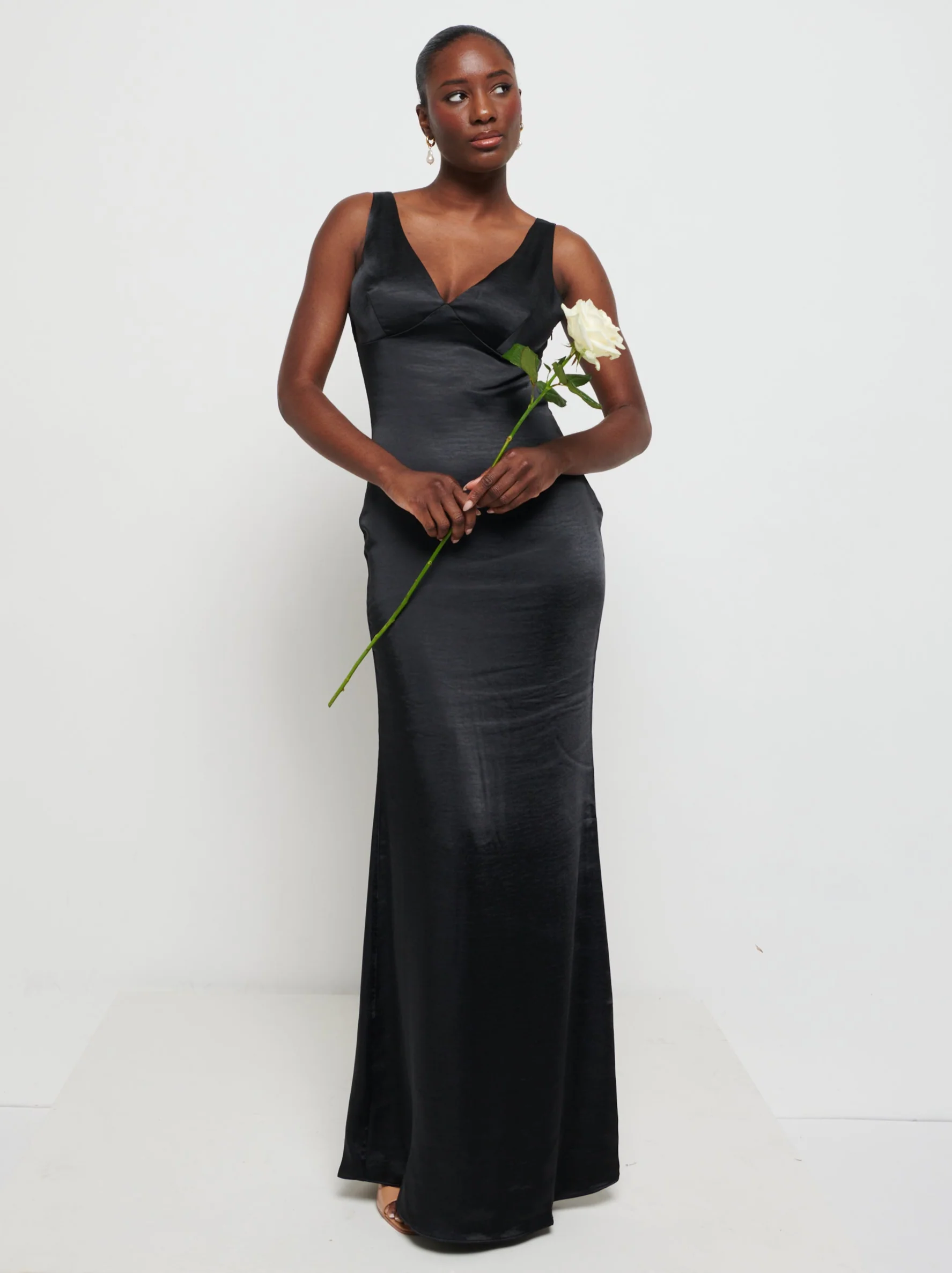 Piper Maxi Bridesmaid Dress - Matte Black - Image 5