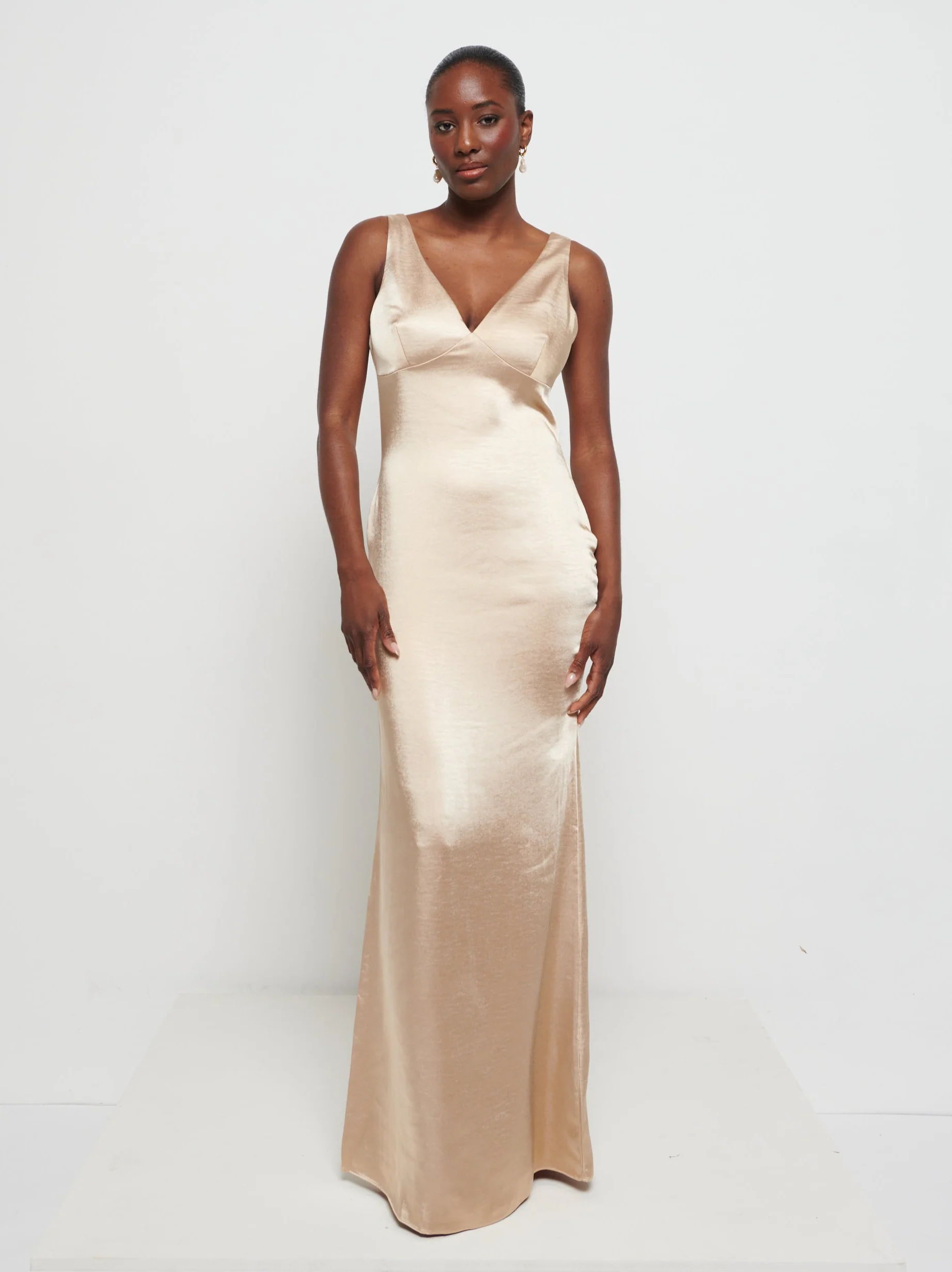 Piper Maxi Bridesmaid Dress - Matte Bronze - Image 3