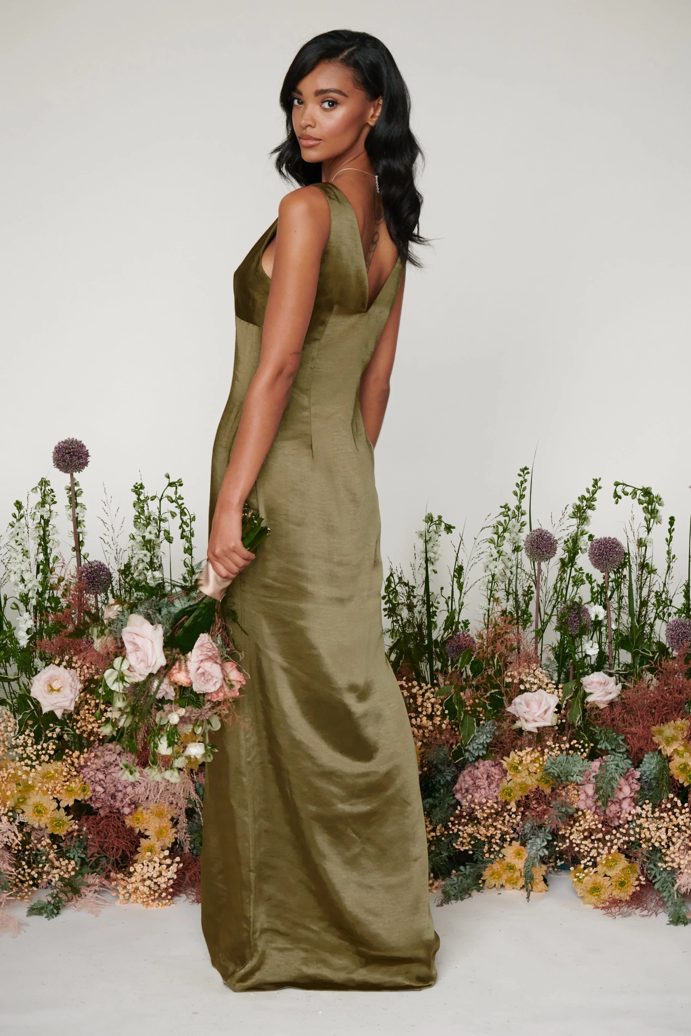 Piper Maxi Bridesmaid Dress - Matte Military Olive - Image 4