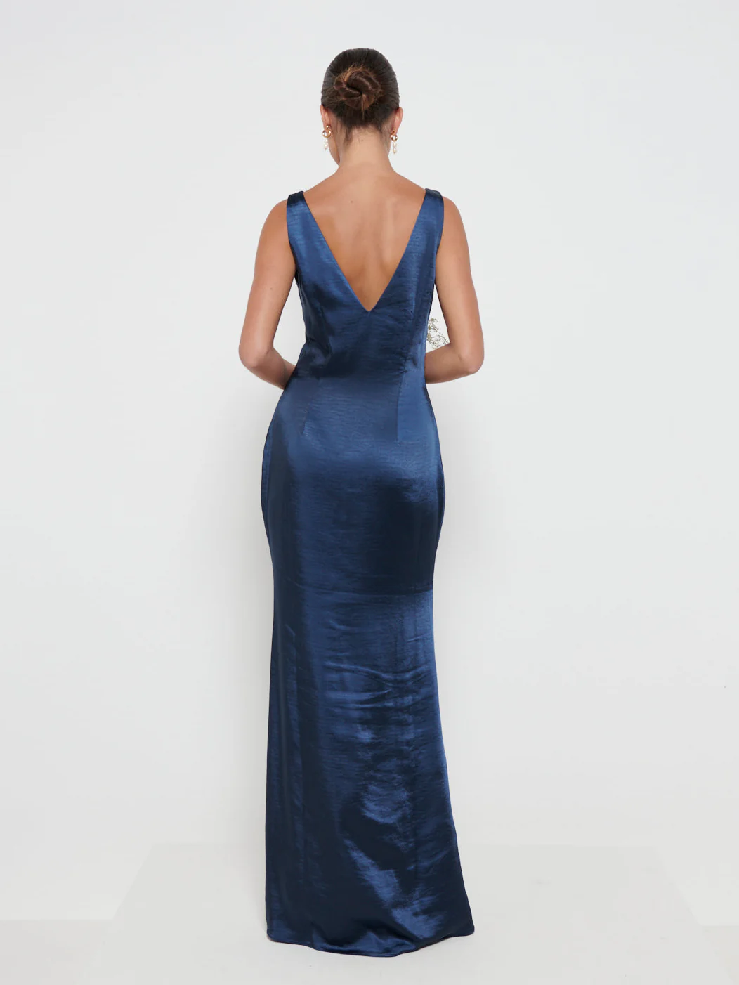 Piper Maxi Bridesmaid Dress - Matte Navy - Image 3