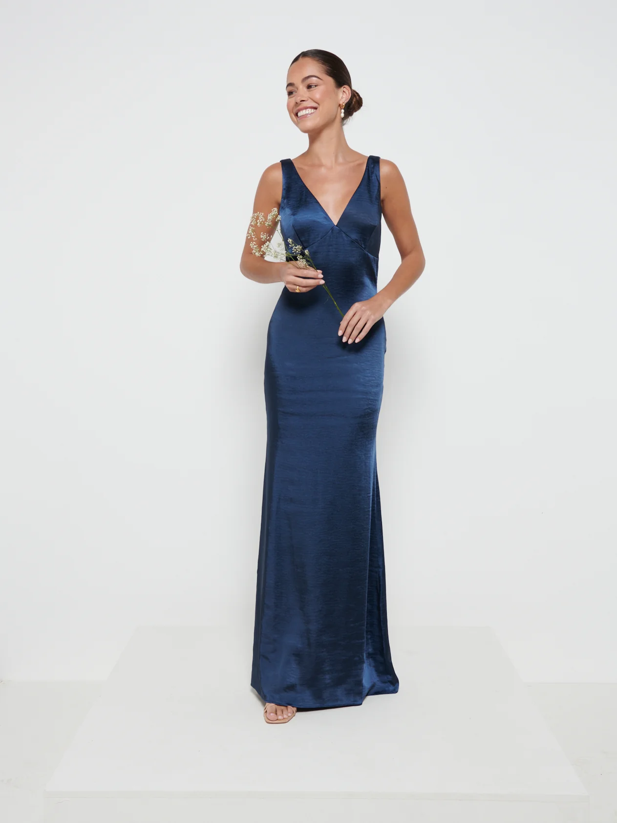Piper Maxi Bridesmaid Dress - Matte Navy - Image 4