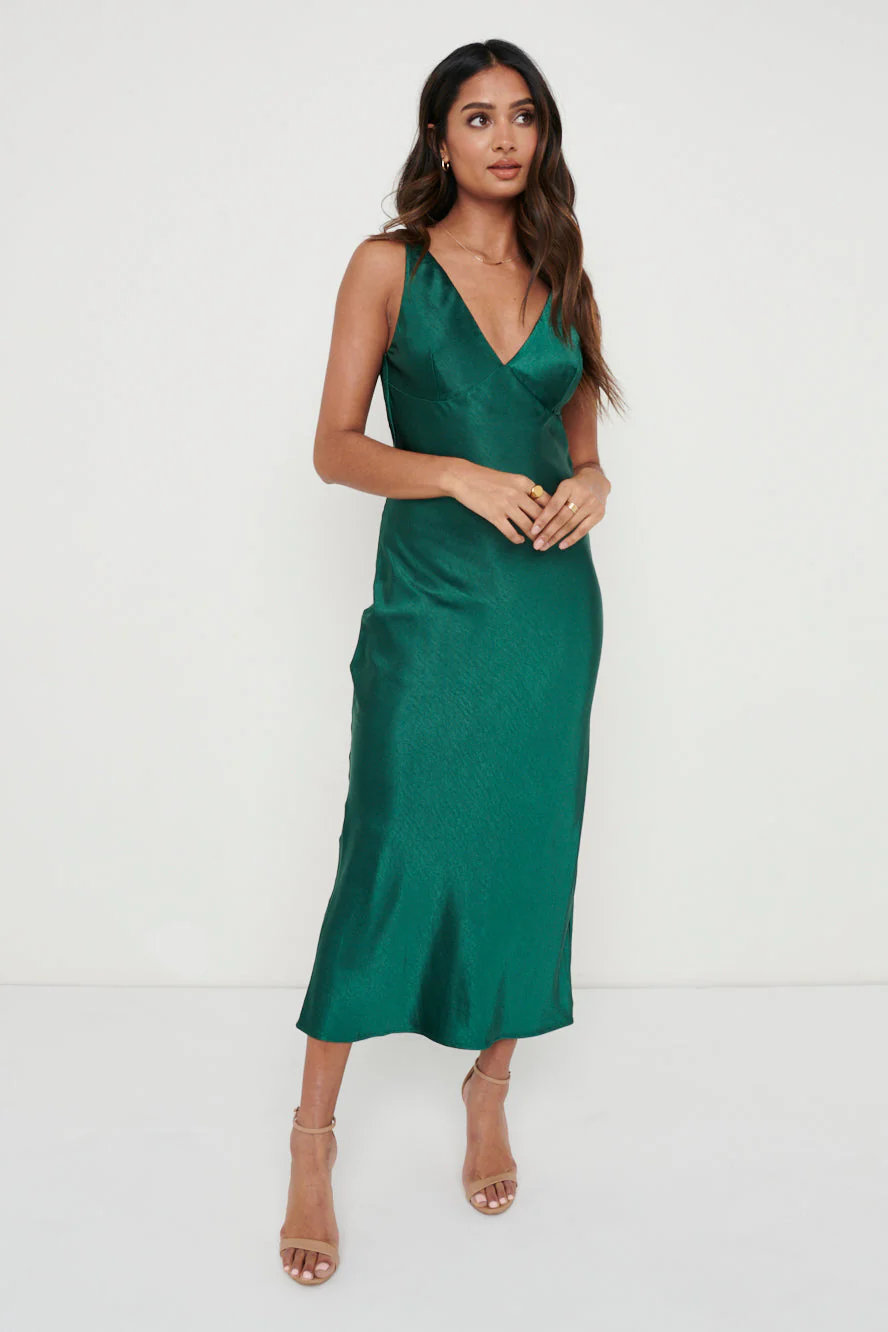 Piper Midi Dress - Emerald Green - Image 10